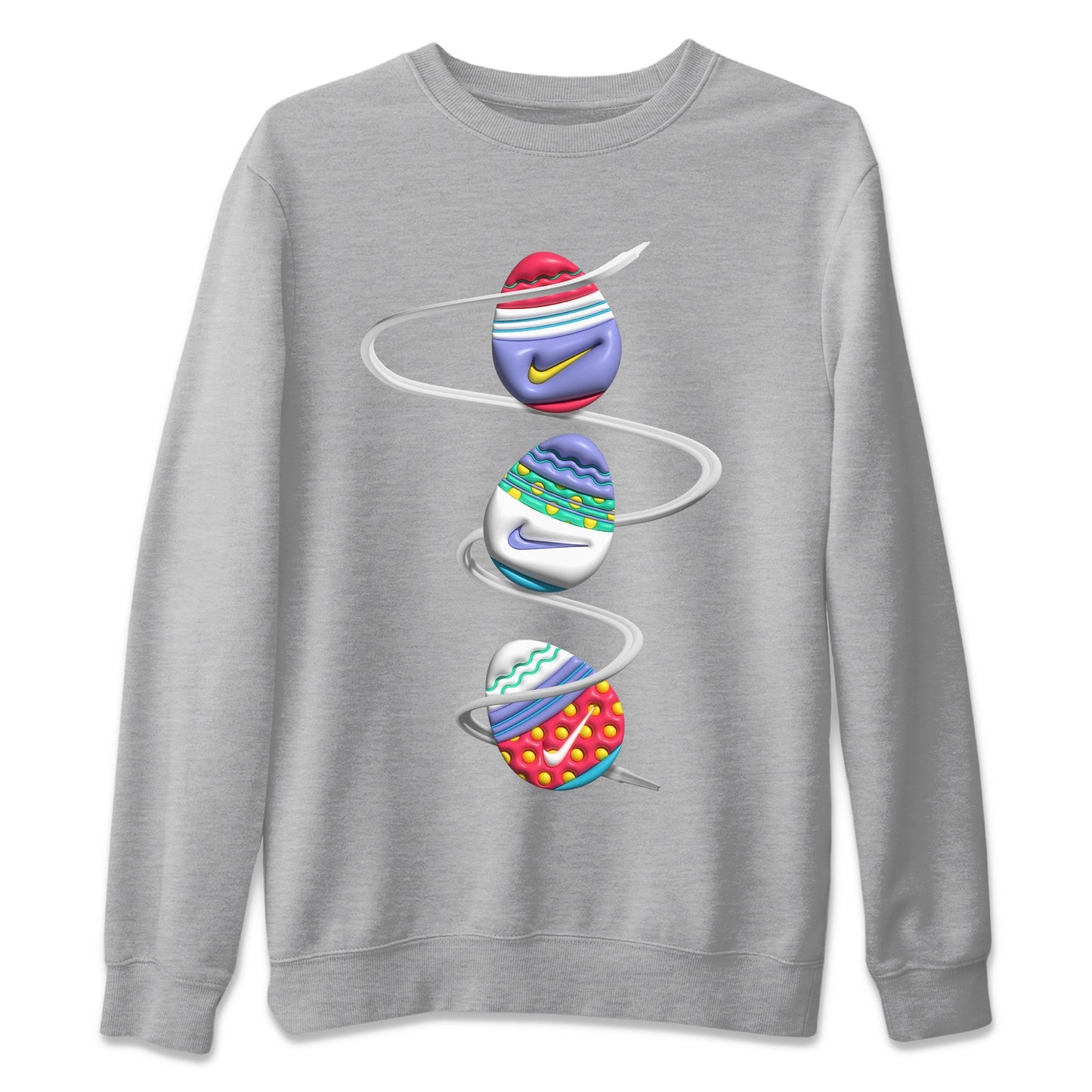 Dunk Easter Candy Sneaker Tees Drip Gear Zone 3D Easter Eggs Sneaker Tees Nike Easter Shirt Unisex Shirts Heather Grey 2
