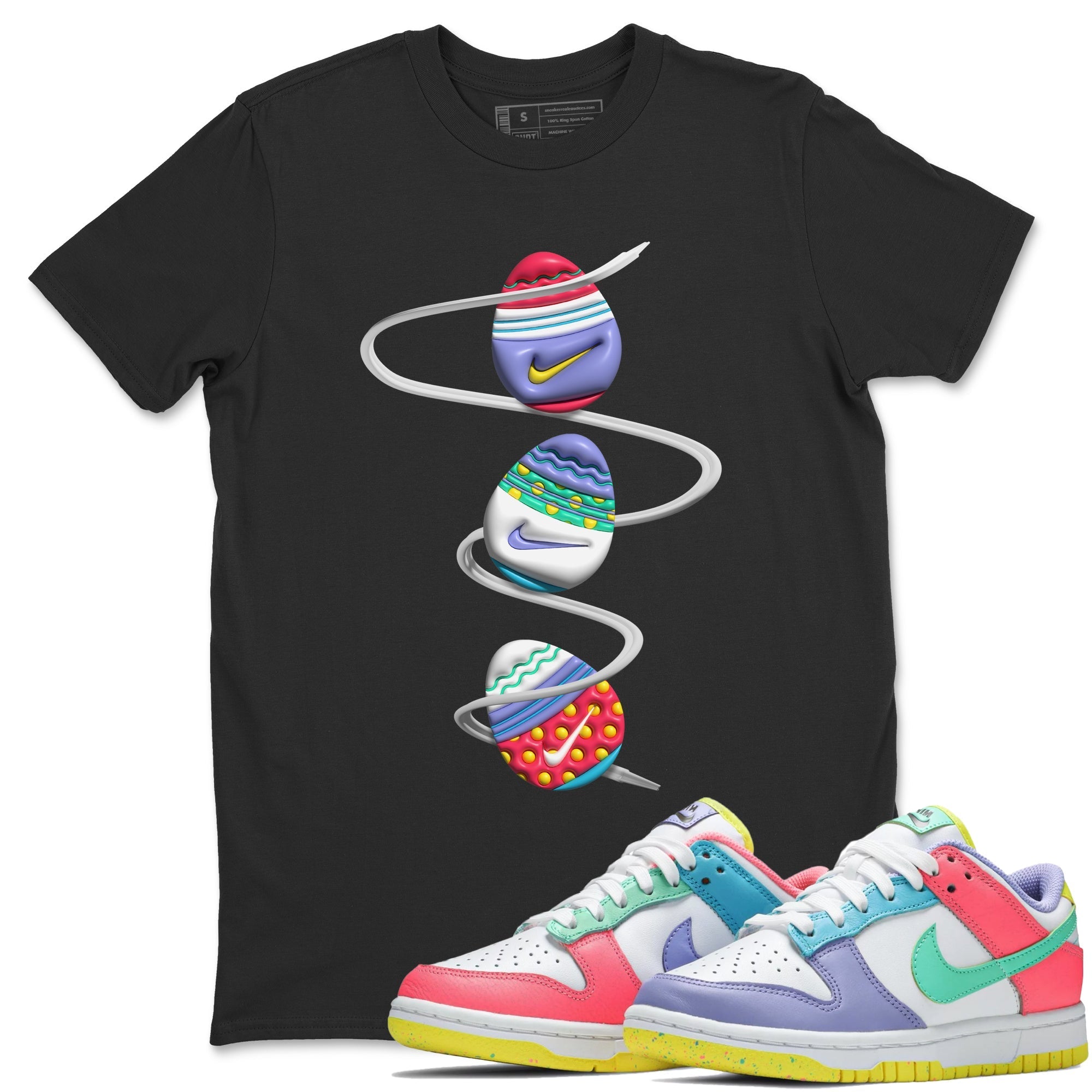 Dunk Easter Candy Sneaker Tees Drip Gear Zone 3D Easter Eggs Sneaker Tees Nike Easter Shirt Unisex Shirts Black 1