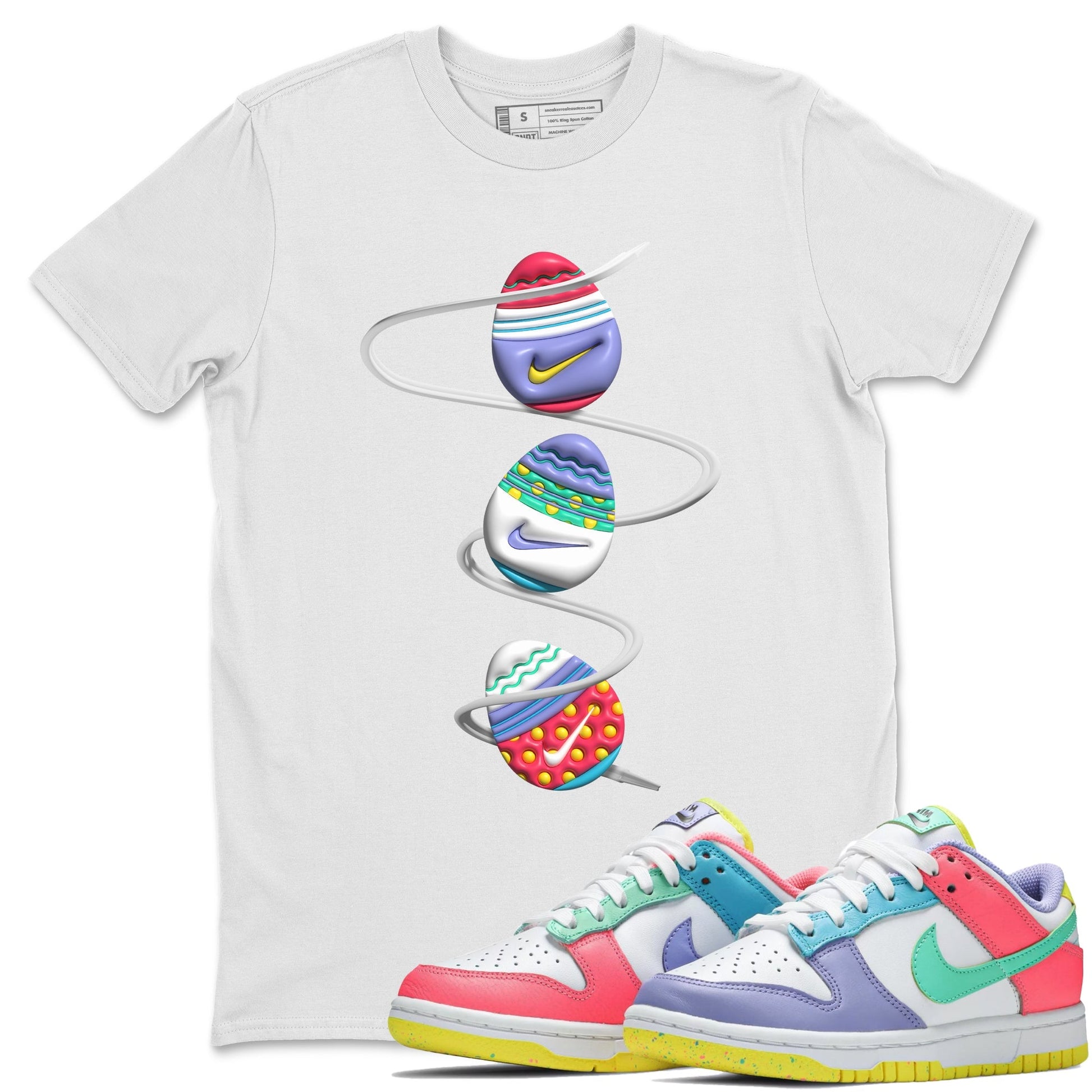 Dunk Easter Candy Sneaker Tees Drip Gear Zone 3D Easter Eggs Sneaker Tees Nike Easter Shirt Unisex Shirts White 1