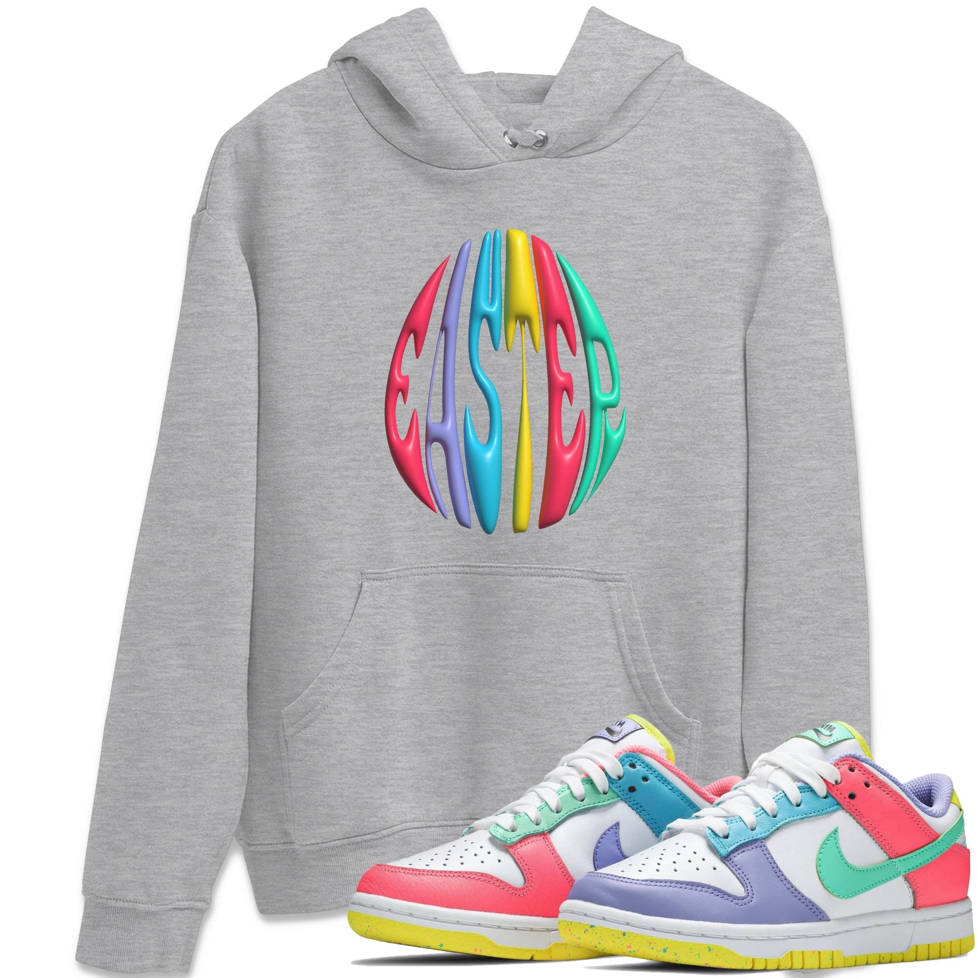 Dunk Easter Candy Sneaker Tees Drip Gear Zone 3D Easter Typo Sneaker Tees Nike Easter Shirt Unisex Shirts Heather Grey 1