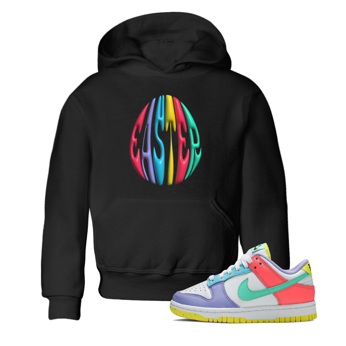 Dunk Easter Candy Sneaker Tees Drip Gear Zone 3D Easter Typo Sneaker Tees Nike Easter Shirt Kids Shirts Black 1