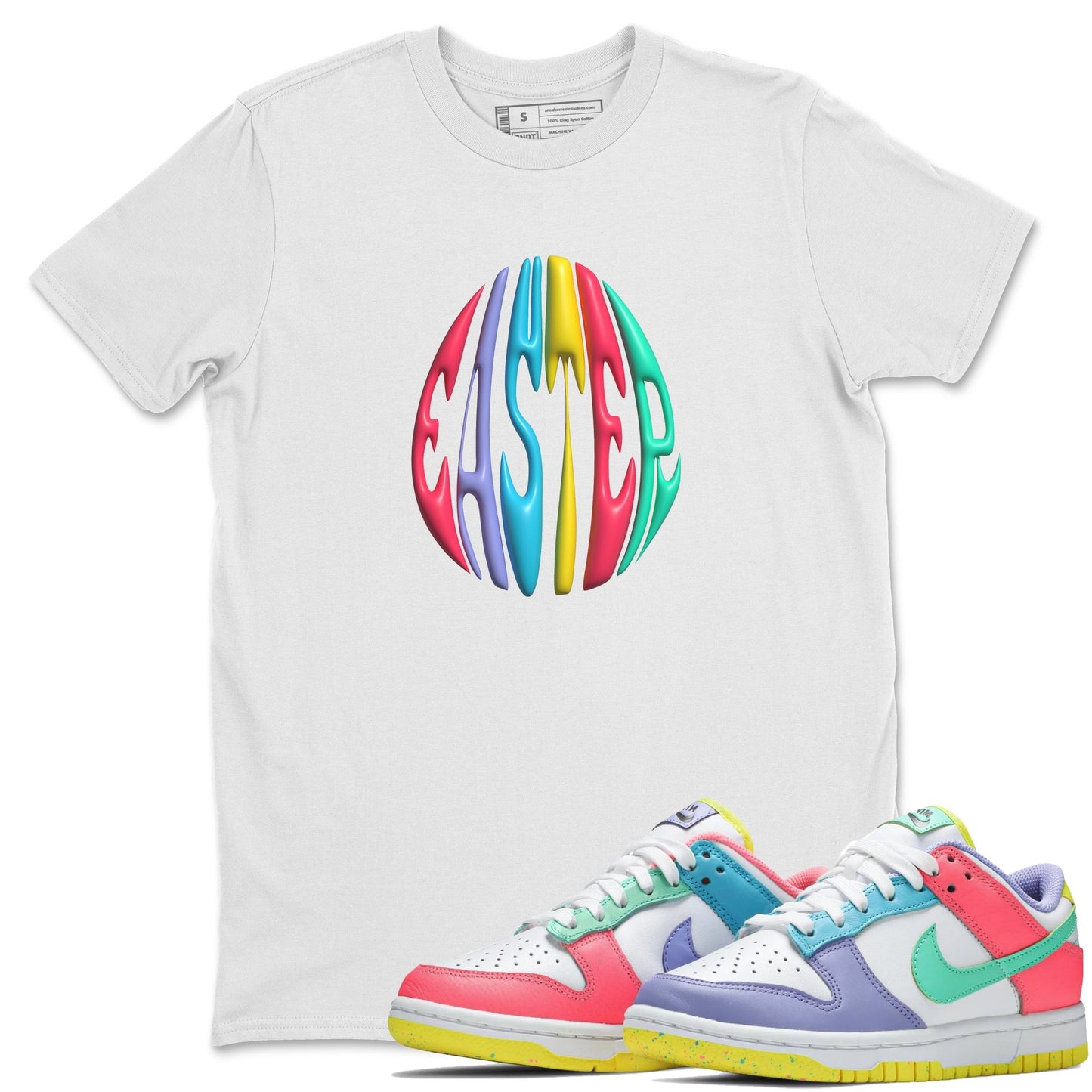 Dunk Easter Candy Sneaker Tees Drip Gear Zone 3D Easter Typo Sneaker Tees Nike Easter Shirt Unisex Shirts White 1