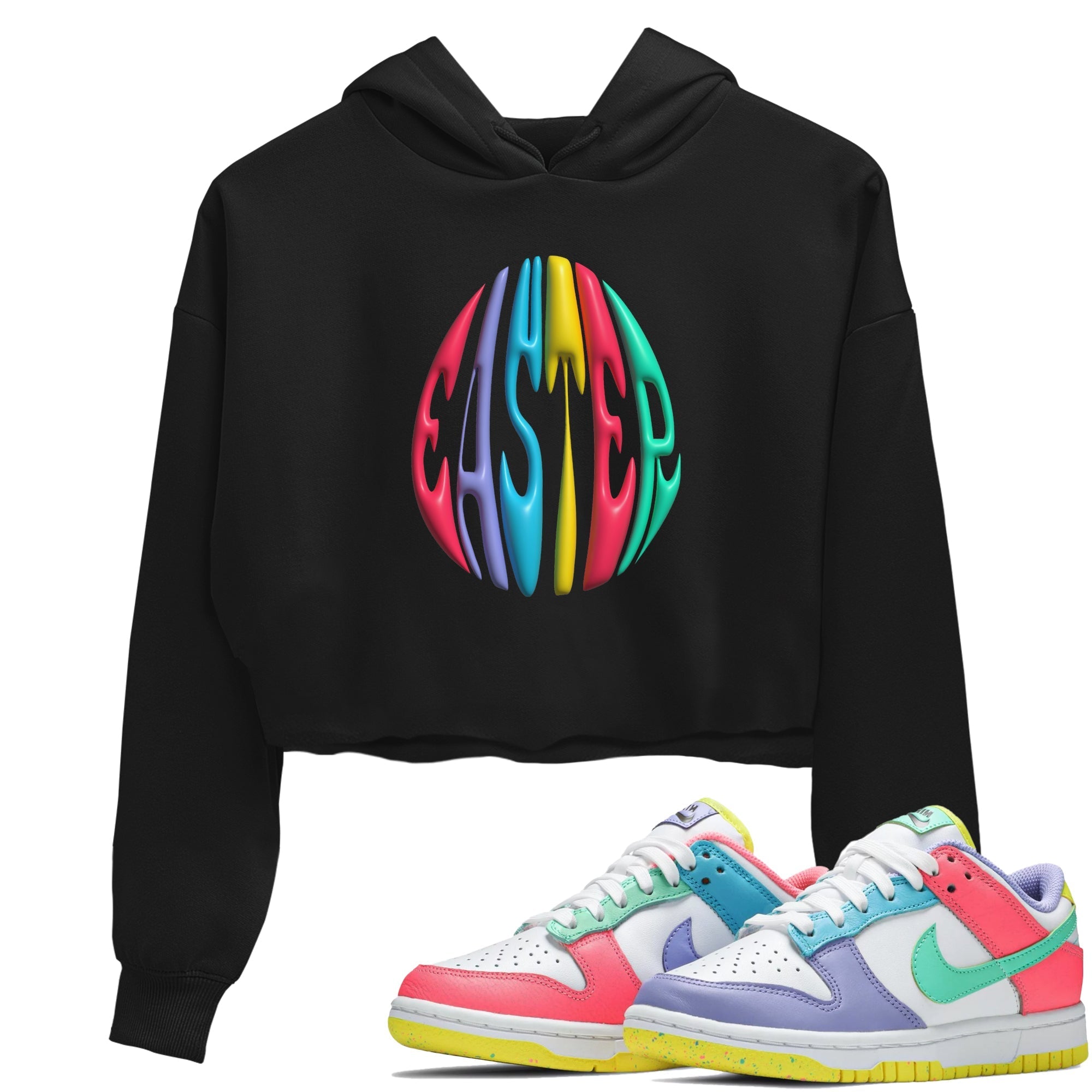 Dunk Easter Candy Sneaker Tees Drip Gear Zone 3D Easter Typo Sneaker Tees Nike Easter Shirt Women's Shirts Black 1