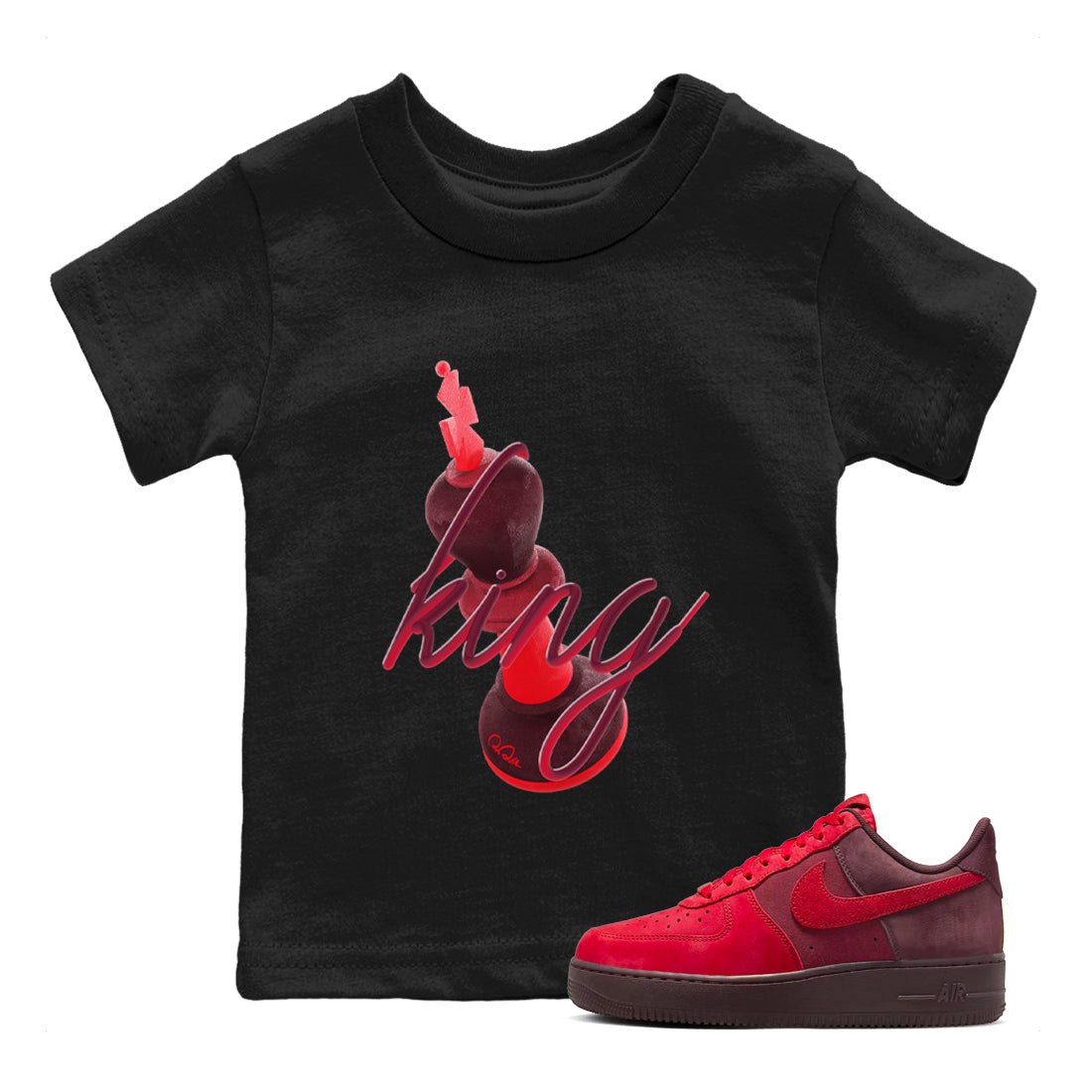 Air Force 1 Layers of Love shirt to match jordans 3D King sneaker tees af1 Layers of Love Drip Gear Zone baby toddler Black 1 cotton Shirt