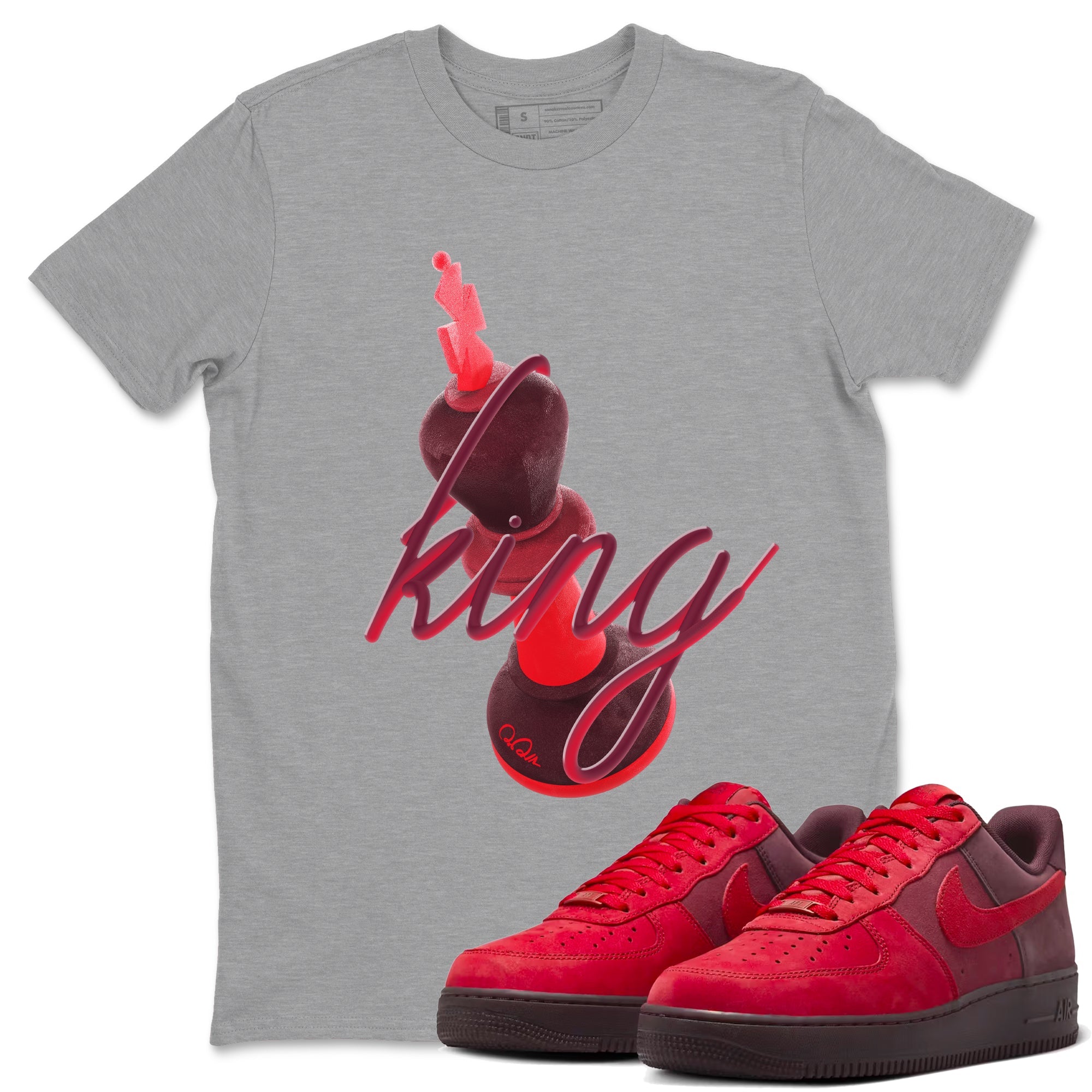 Air Force 1 Layers of Love shirt to match jordans 3D King sneaker tees af1 Layers of Love Drip Gear Zone unisex cotton Heather Grey 1 crew neck shirt