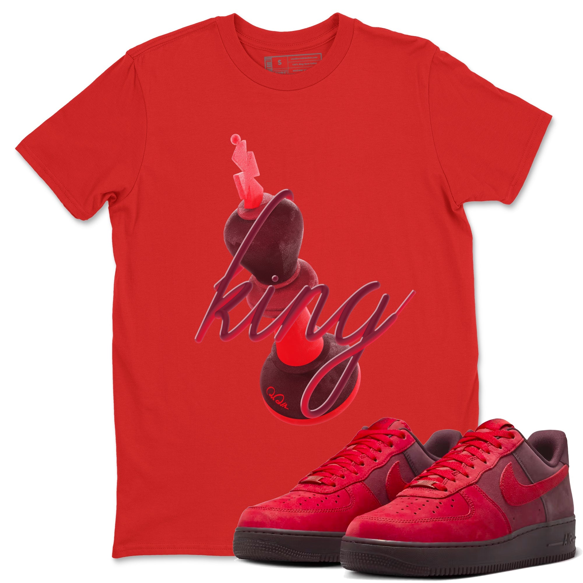 Air Force 1 Layers of Love shirt to match jordans 3D King sneaker tees af1 Layers of Love Drip Gear Zone unisex cotton Red 1 crew neck shirt