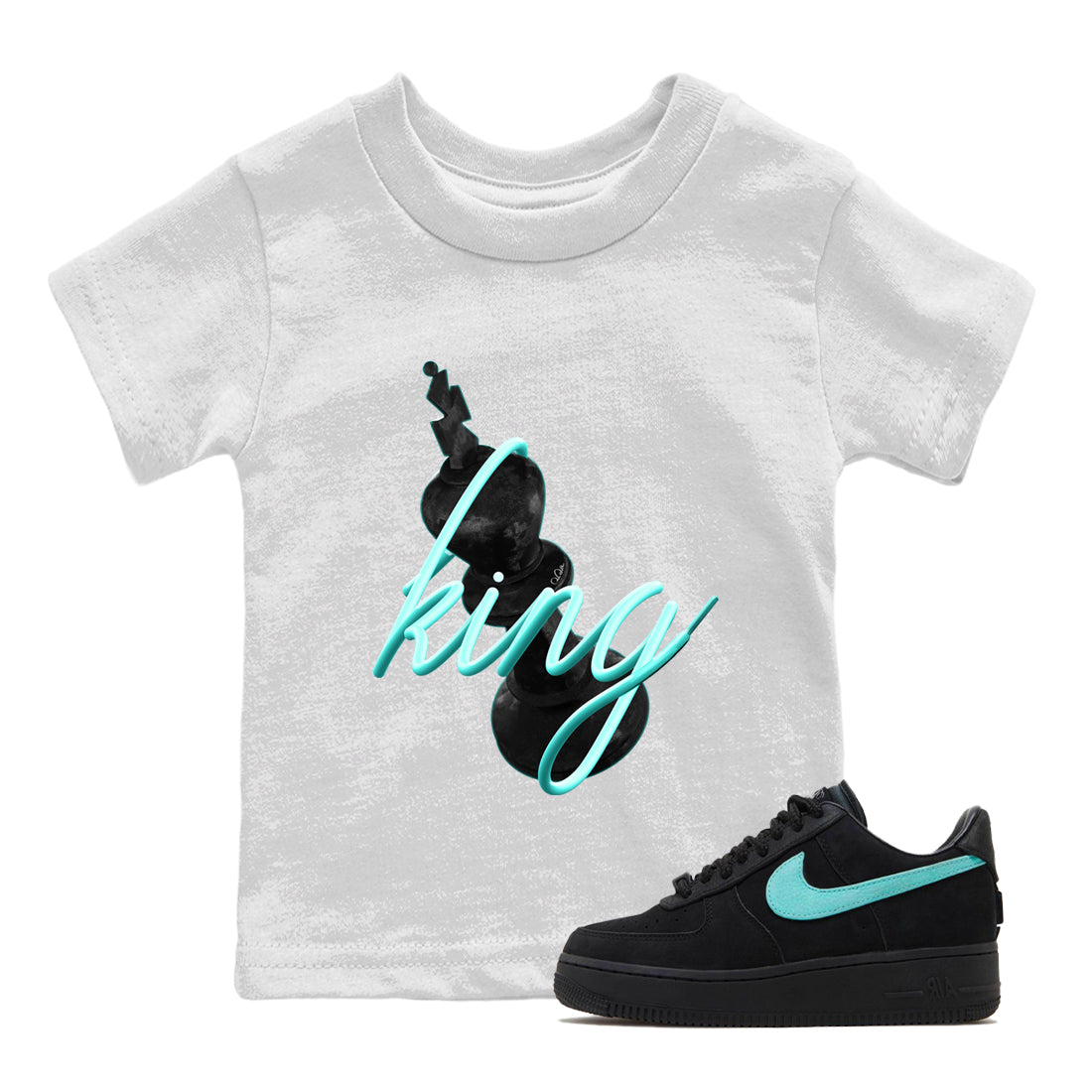 Air Force 1 Tiffany Shirt To Match Jordans 3D King Sneaker Tees Nike Tiffany AF1Drip Gear Zone Sneaker Matching Clothing Kids Shirts White 1
