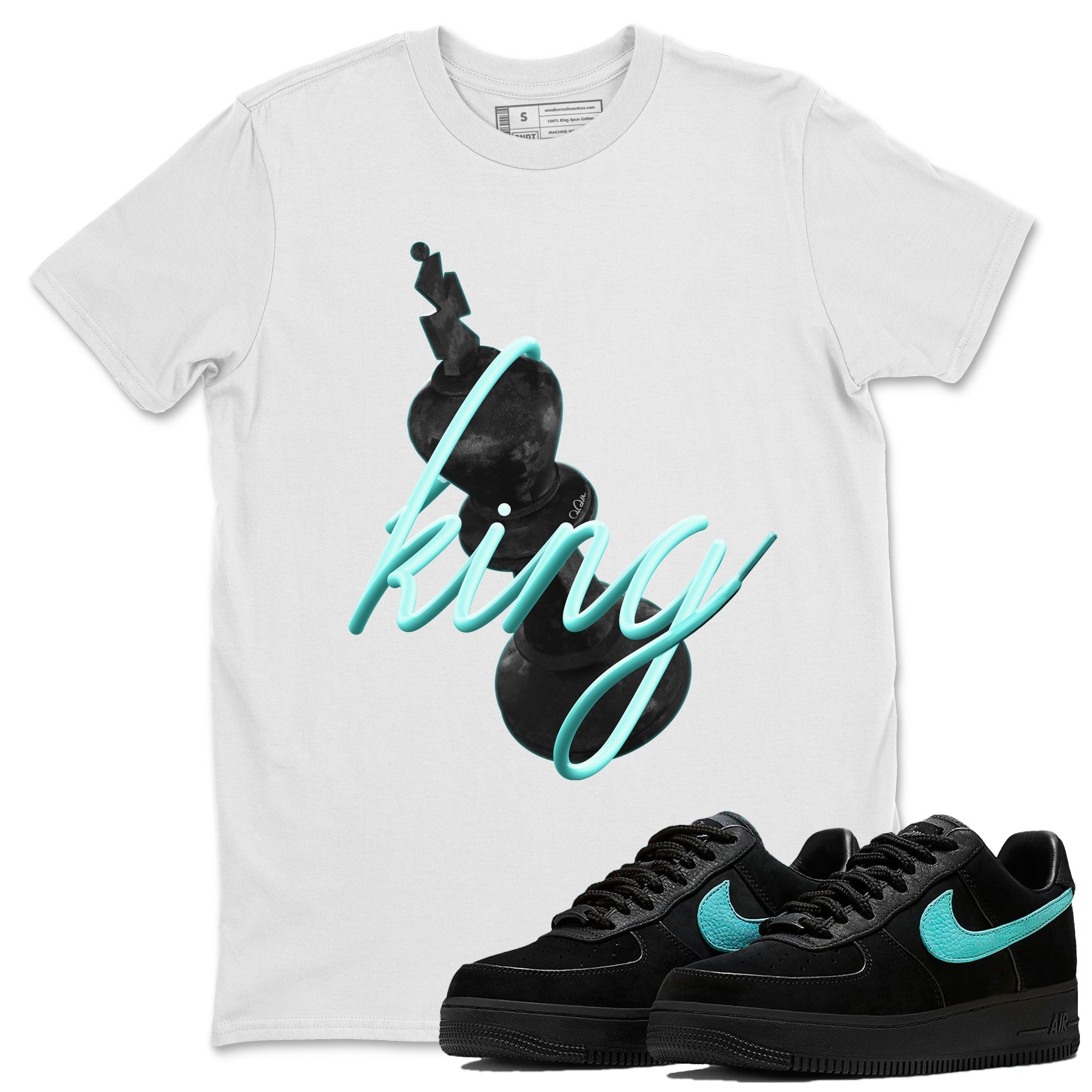 Air Force 1 Tiffany Shirt To Match Jordans 3D King Sneaker Tees Nike Tiffany AF1Drip Gear Zone Sneaker Matching Clothing Unisex Shirts White 1