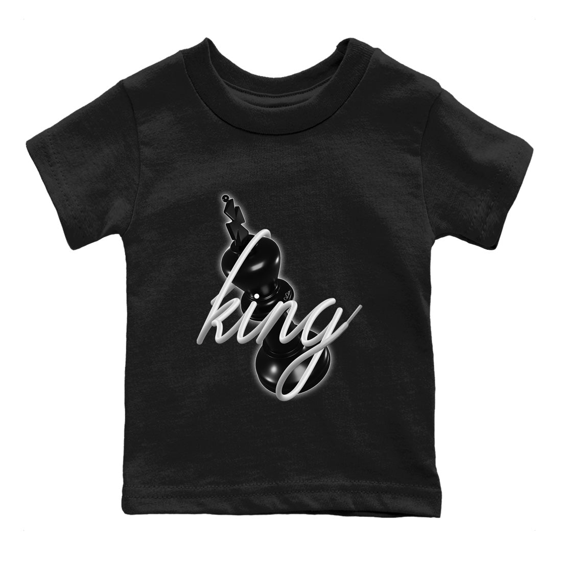 Jordan 1 Black White Sneaker Match Tees 3D King Sneaker Tees Jordan 1 Black White Jordan to match sneaker T-Shirt Kids Shirts