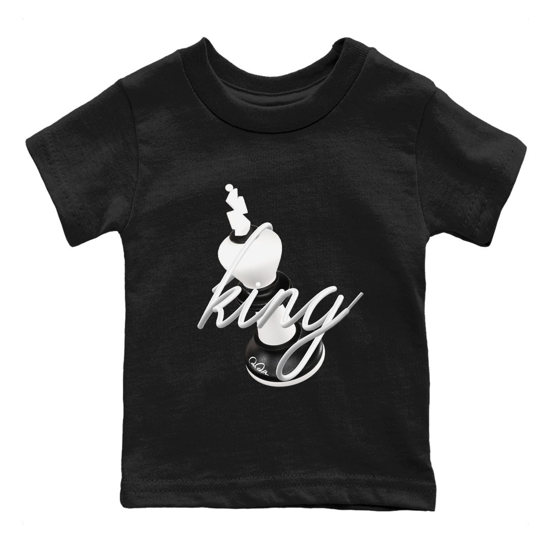 1s Black White shirt to match jordans 3D King sneaker tees Air Jordan 1 High OG Black White Drip Gear Zone baby toddler Black 2 cotton Shirt