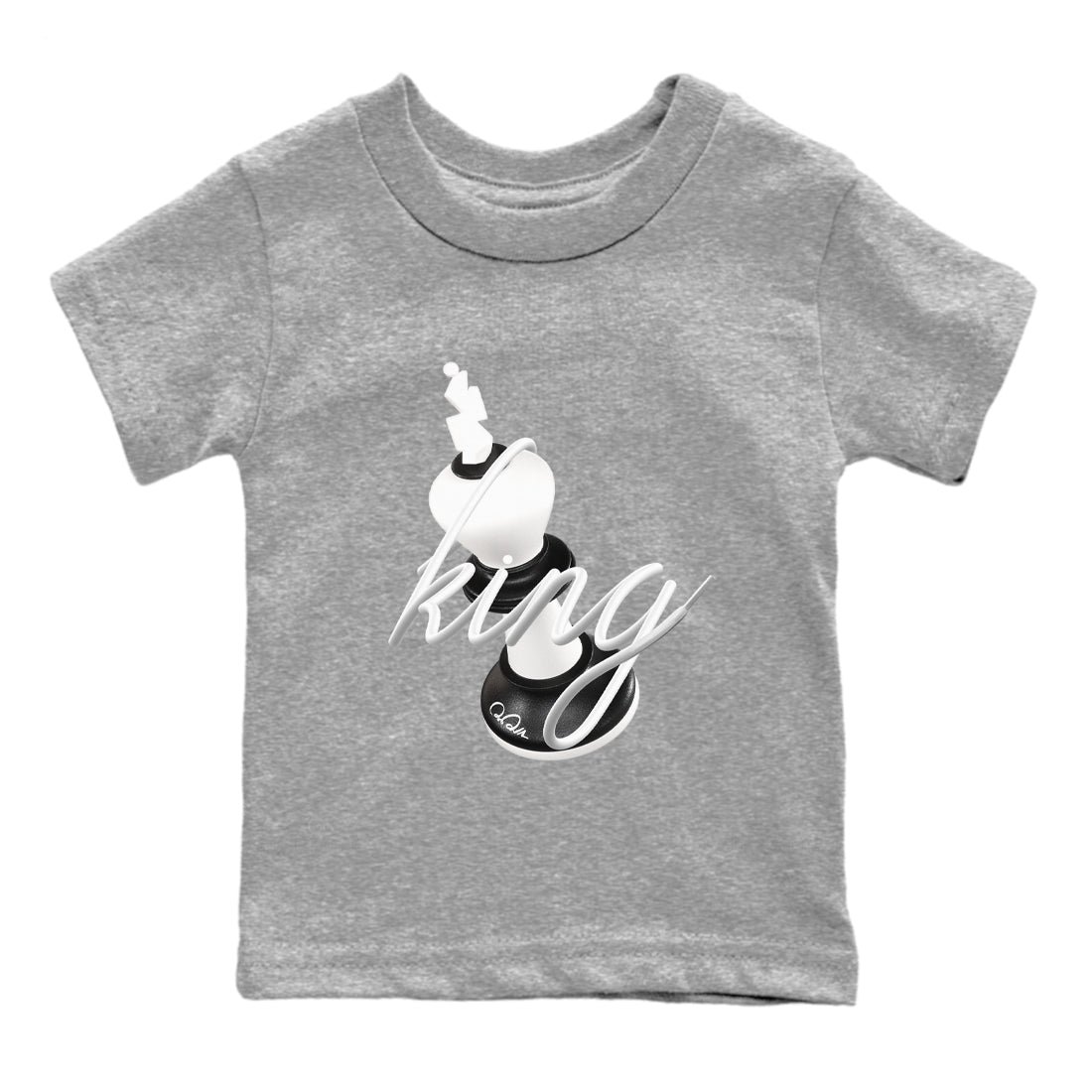 1s Black White shirt to match jordans 3D King sneaker tees Air Jordan 1 High OG Black White Drip Gear Zone baby toddler Heather Grey 2 cotton Shirt