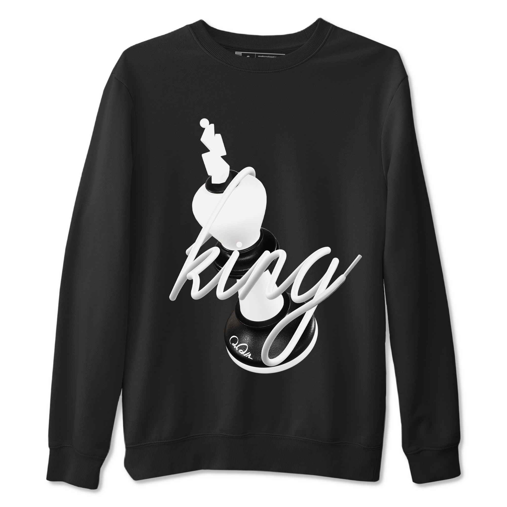 1s Black White shirt to match jordans 3D King sneaker tees Air Jordan 1 High OG Black White Drip Gear Zone unisex cotton Black 2 crew neck shirt