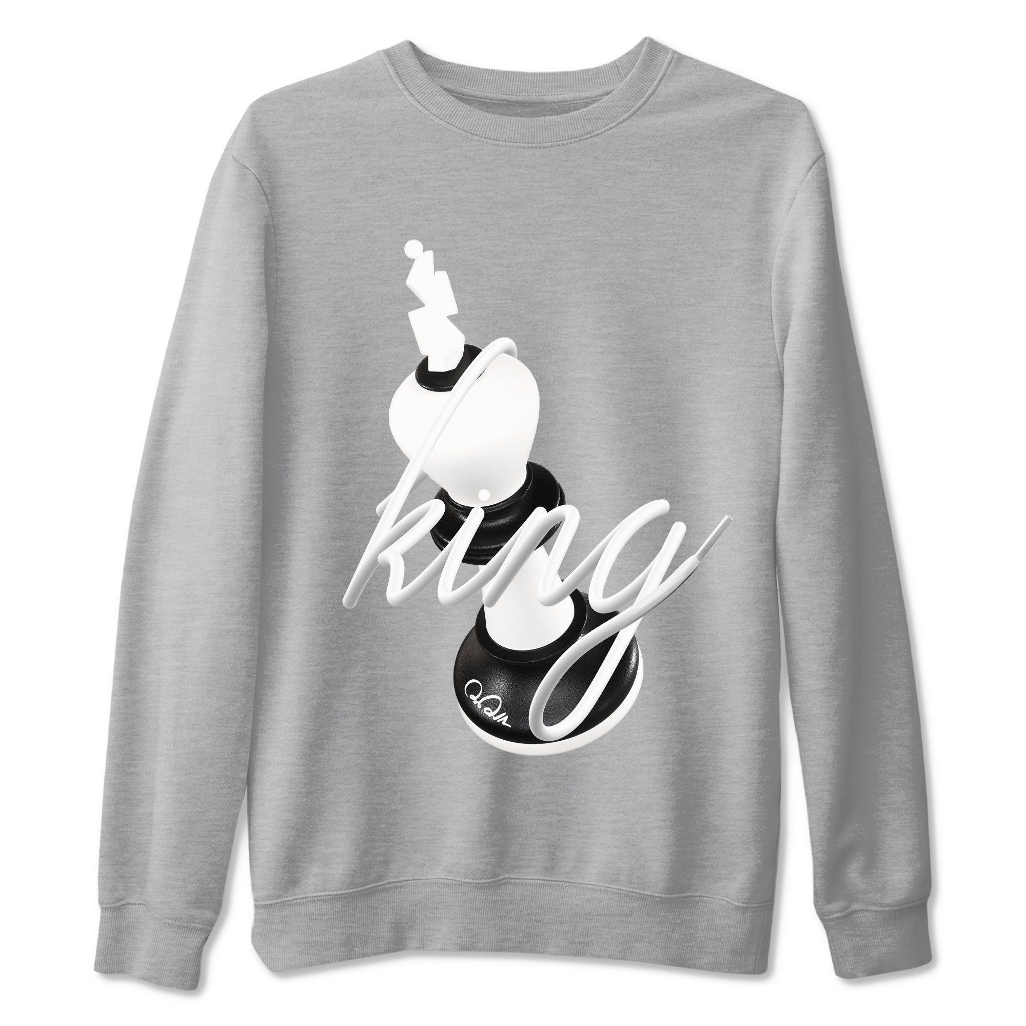 1s Black White shirt to match jordans 3D King sneaker tees Air Jordan 1 High OG Black White Drip Gear Zone unisex cotton Heather Grey 2 crew neck shirt