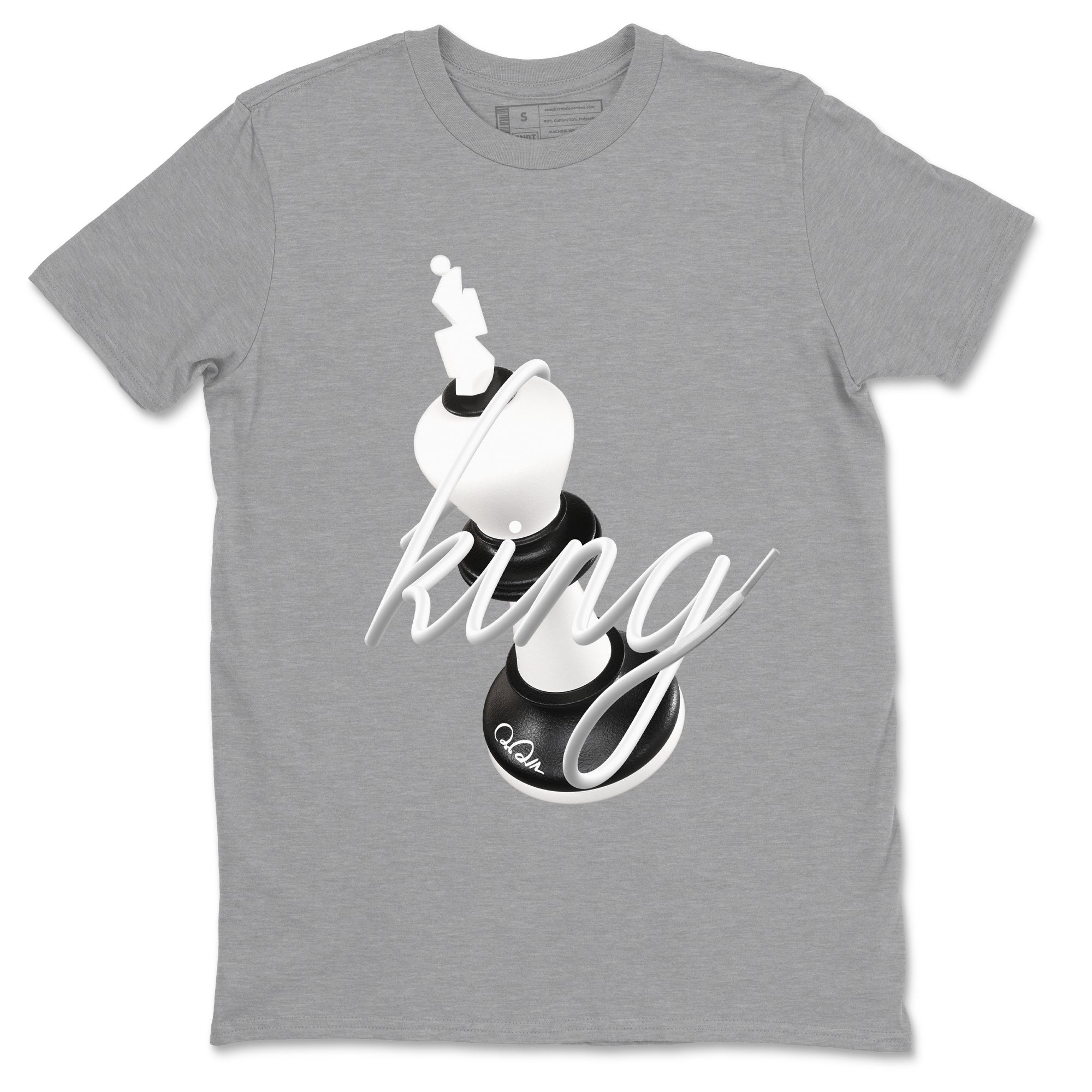 1s Black White shirt to match jordans 3D King sneaker tees Air Jordan 1 High OG Black White Drip Gear Zone unisex cotton Heather Grey 2 crew neck shirt