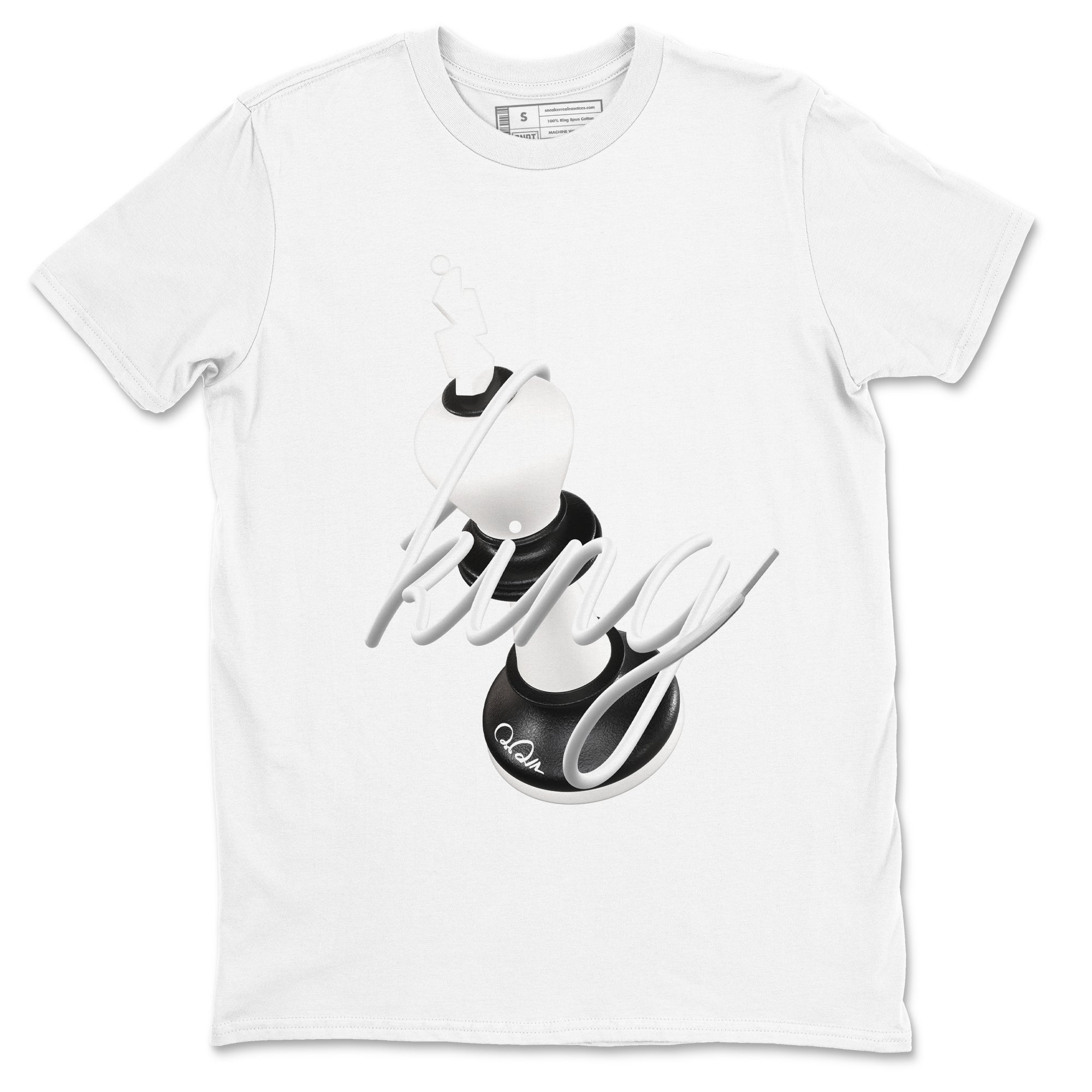 1s Black White shirt to match jordans 3D King sneaker tees Air Jordan 1 High OG Black White Drip Gear Zone unisex cotton White 2 crew neck shirt
