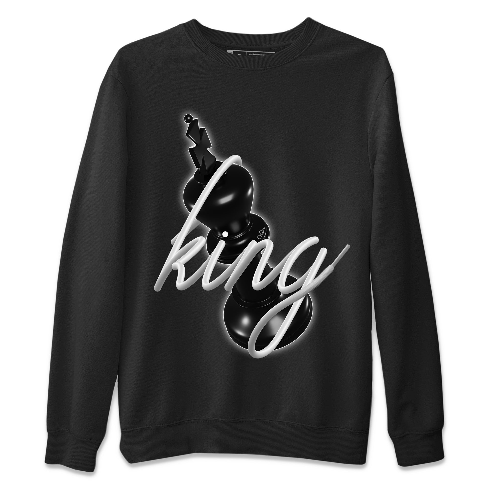 Jordan 1 Black White Sneaker Match Tees 3D King Sneaker Tees Jordan 1 Black White Jordan to match sneaker T-Shirt Crew Neck Shirts