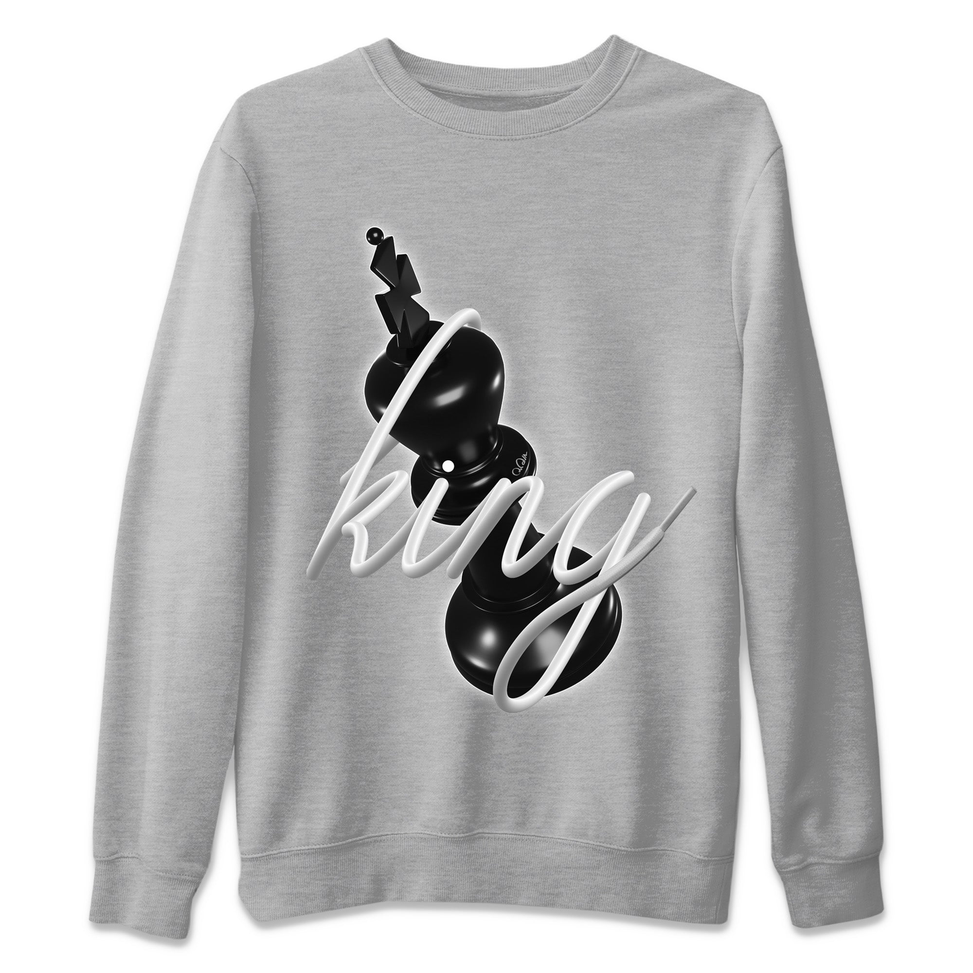 Jordan 1 Black White Sneaker Match Tees 3D King Sneaker Tees Jordan 1 Black White Jordan to match sneaker T-Shirt Crew Neck Shirts