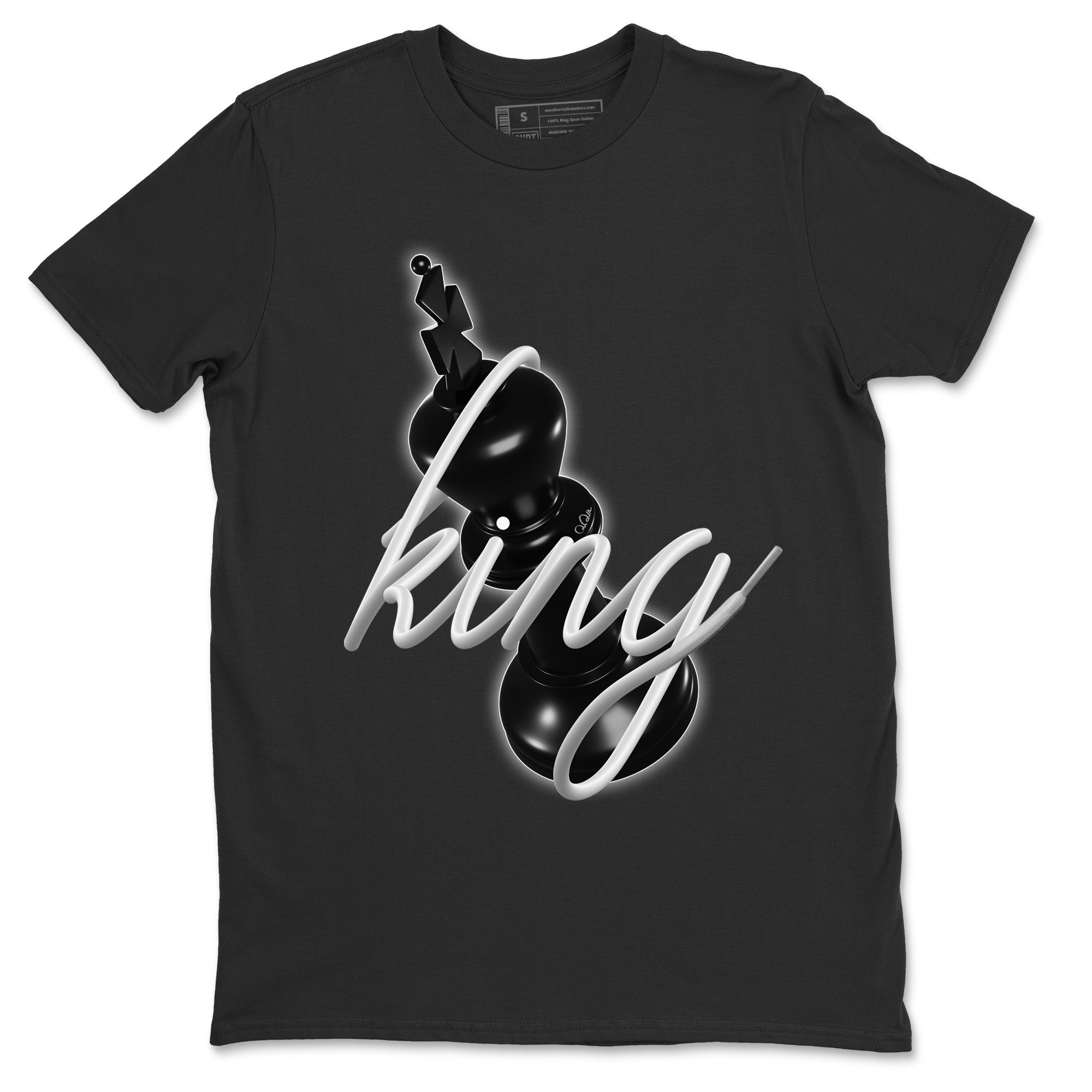 Jordan 1 Black White Sneaker Match Tees 3D King Sneaker Tees Jordan 1 Black White Jordan to match sneaker T-Shirt Crew Neck Shirts