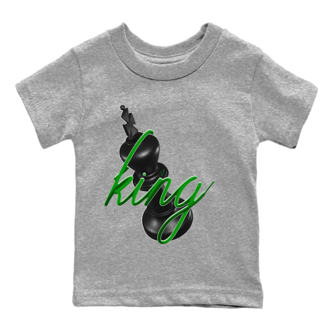 Air Jordan 1 Celtics Sneaker Match Tees 3D King Streetwear Sneaker Shirt AJ1 High OG Lucky Green Sneaker Release Tees Kids Shirts Heather Grey 2