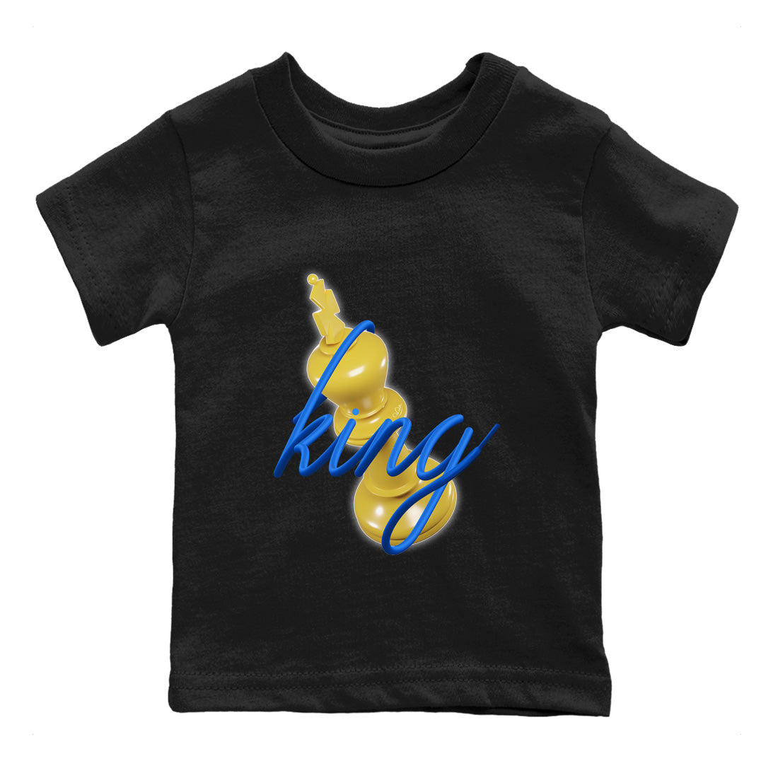 Jordan 1 Game Royal Varsity Maize Sneaker Matching T-Shirt 3D King Sneaker Tees Jordan 1 Game Royal Varsity Maize Sneaker Release Tees Kids Shirts