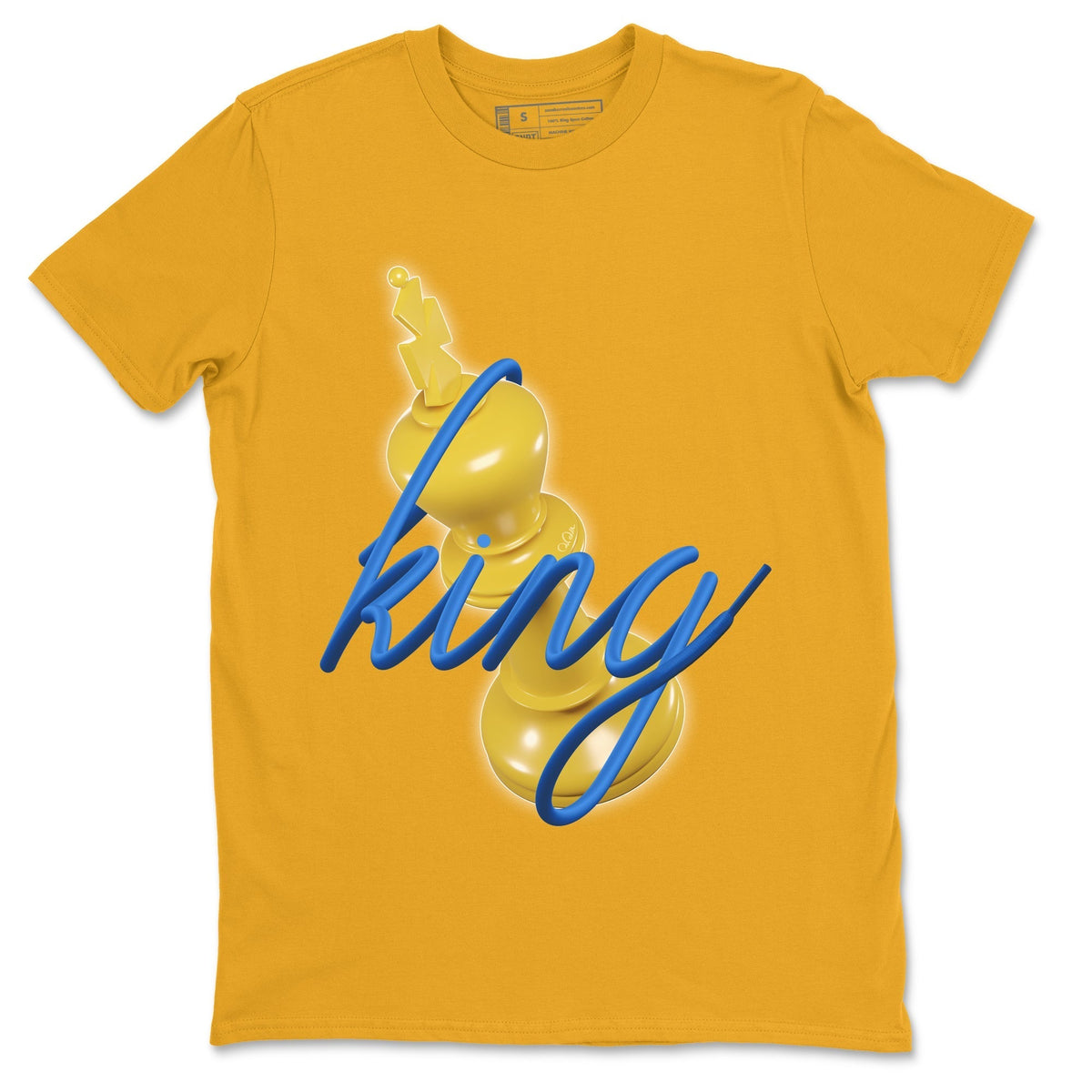 Jordan 1 Game Royal Varsity Maize Sneaker Matching T-Shirt 3D King Sneaker Tees Jordan 1 Game Royal Varsity Maize Sneaker Release Tees Crew Neck Tees