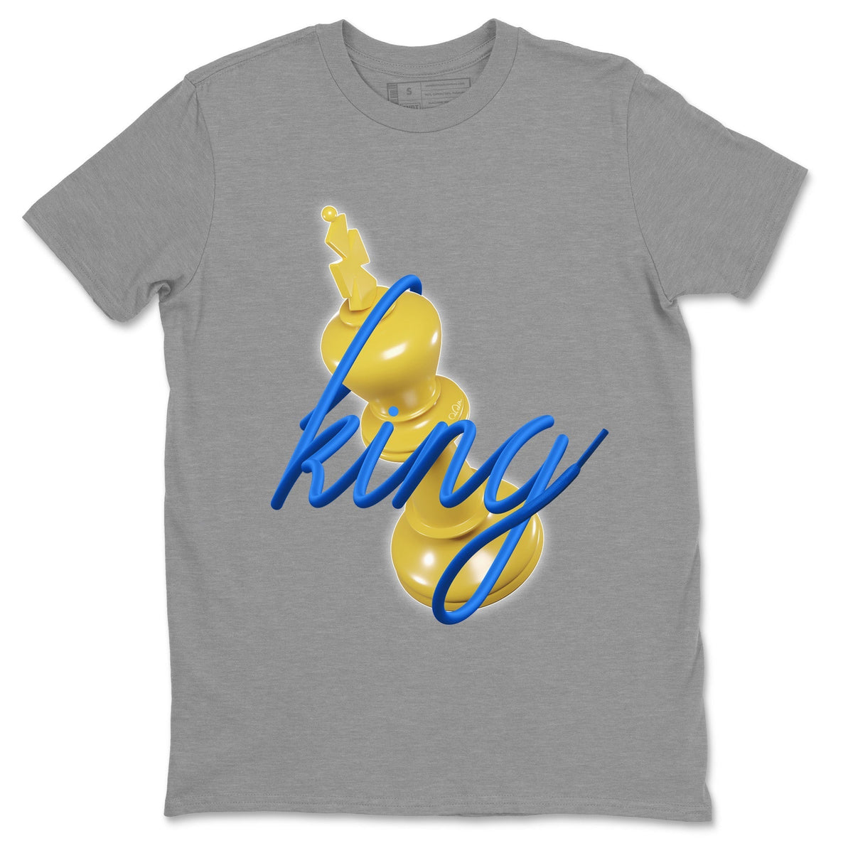 Jordan 1 Game Royal Varsity Maize Sneaker Matching T-Shirt 3D King Sneaker Tees Jordan 1 Game Royal Varsity Maize Sneaker Release Tees Crew Neck Tees