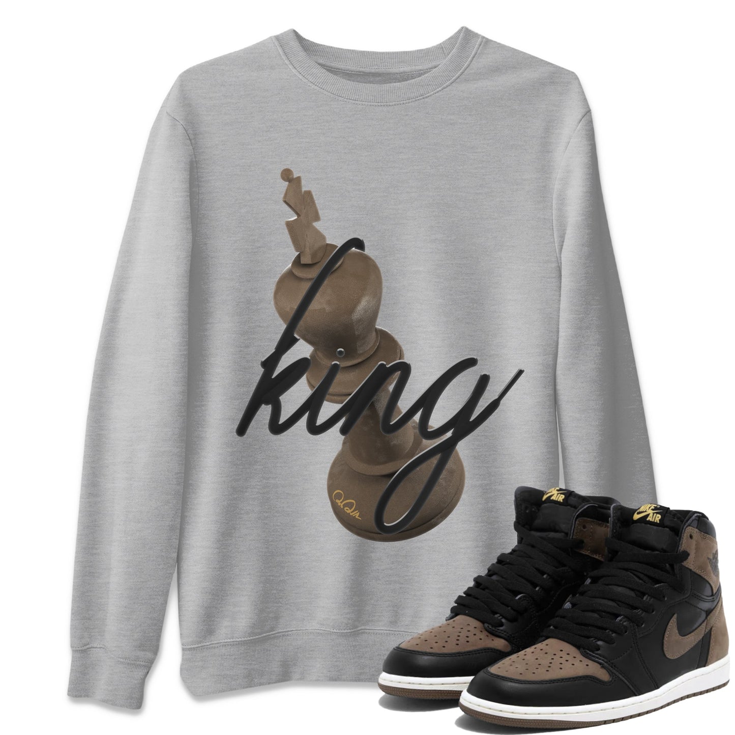 Air Jordan 1 Palomino shirt to match jordans 3D King Streetwear Sneaker Shirt AJ1 High Palomino Drip Gear Zone Sneaker Matching Clothing Unisex Heather Grey 1 T-Shirt