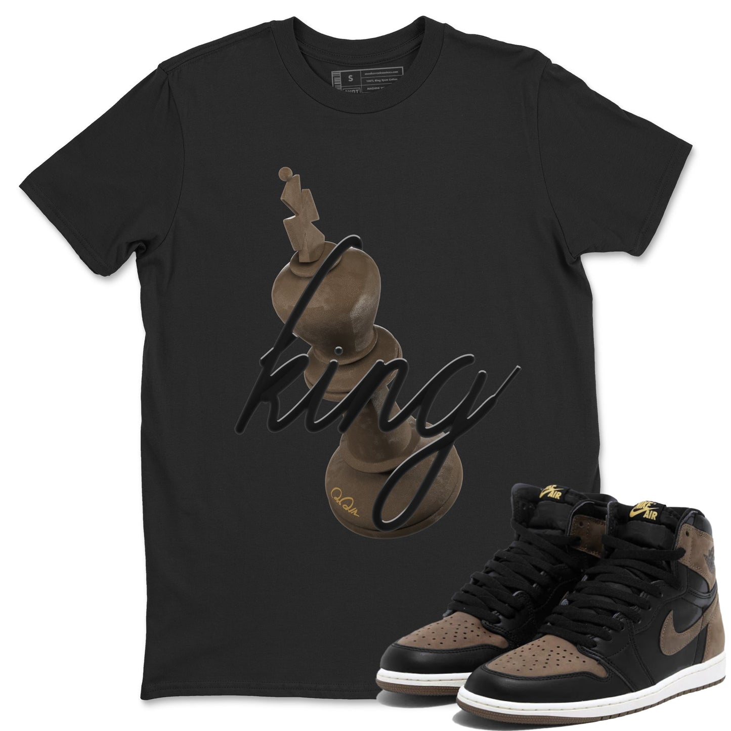 Air Jordan 1 Palomino shirt to match jordans 3D King Streetwear Sneaker Shirt AJ1 High Palomino Drip Gear Zone Sneaker Matching Clothing Unisex Black 1 T-Shirt