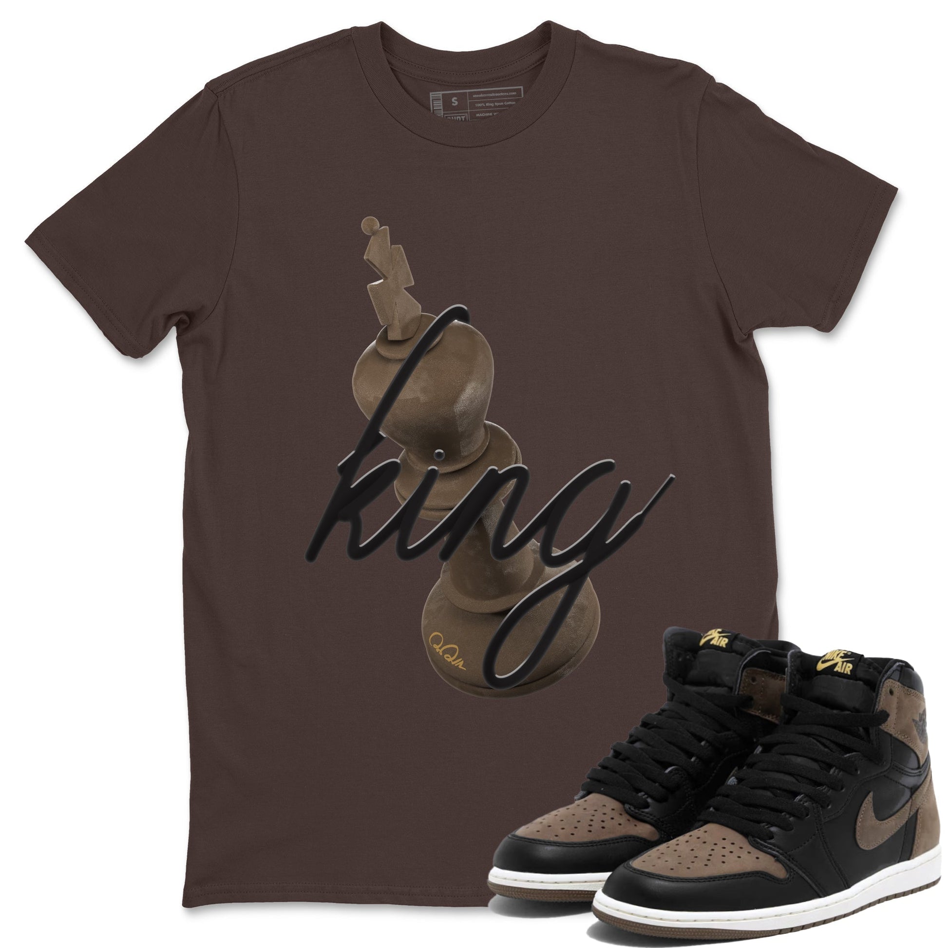 Air Jordan 1 Palomino shirt to match jordans 3D King Streetwear Sneaker Shirt AJ1 High Palomino Drip Gear Zone Sneaker Matching Clothing Unisex Dark Chocolate 1 T-Shirt