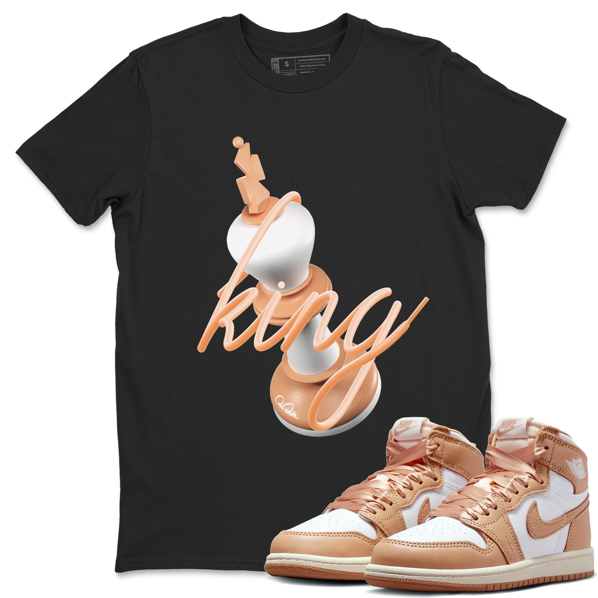 Air Jordan 1 Praline shirt to match jordans 3D King Streetwear Sneaker Shirt AJ1Praline Drip Gear Zone Sneaker Matching Clothing Unisex Black 1 T-Shirt