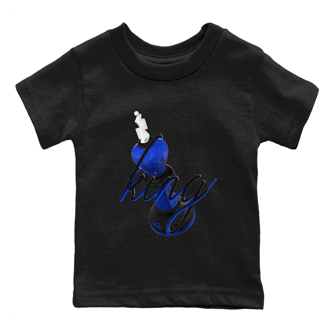 Air Jordan 1 Royal Reimagined shirt to match jordans 3D King sneaker tees AJ1 OG HIGH Royal Reimagined Drip Gear Zone Kids Baby Toddler sneaker shirts Black 2 T-Shirt
