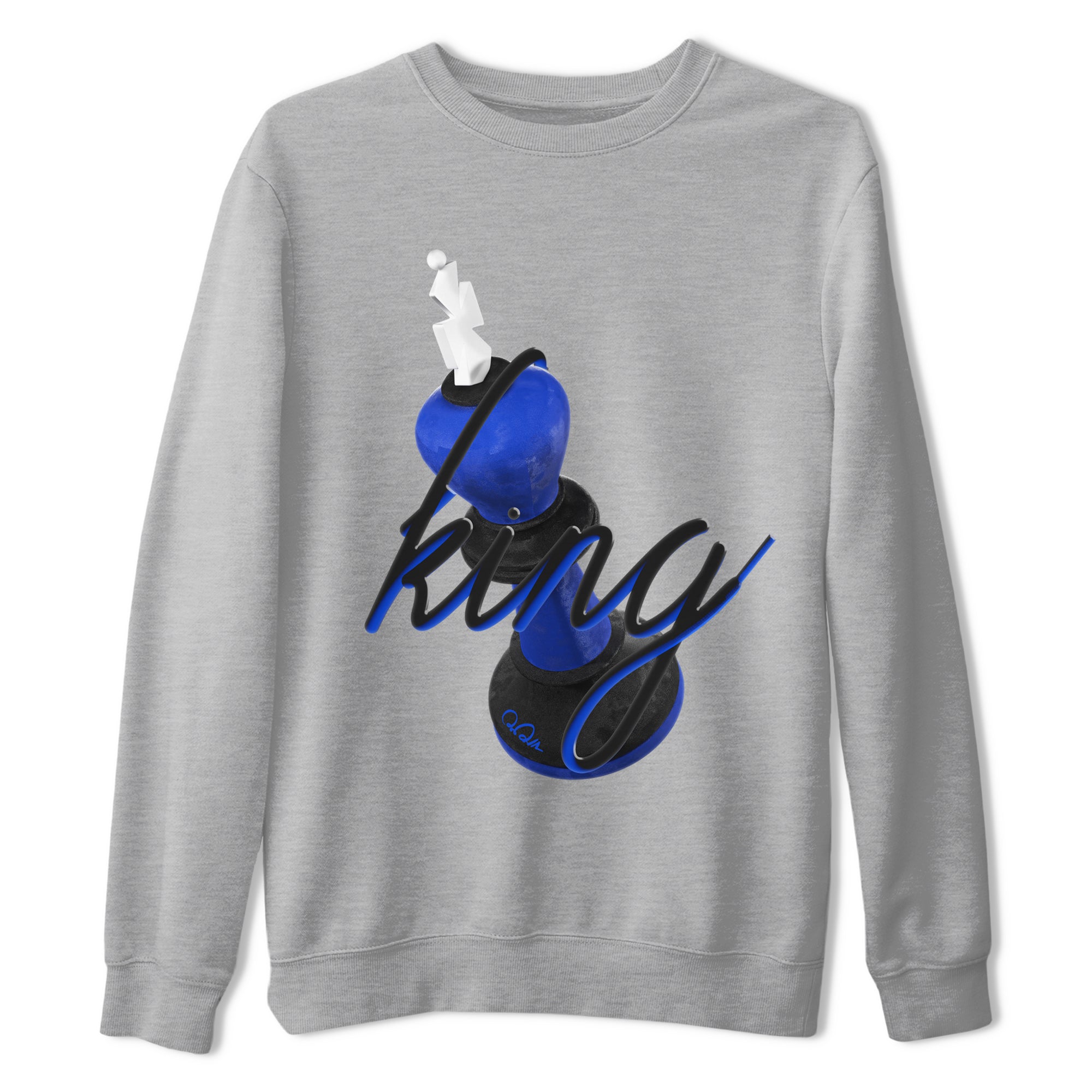 Air Jordan 1 Royal Reimagined shirt to match jordans 3D King sneaker tees AJ1 OG HIGH Royal Reimagined Drip Gear Zone Unisex Sneaker Tees and Sneaker Match T-Shirt Heather Grey 2 T-Shirt