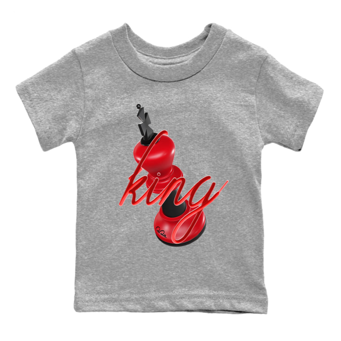 Air Jordan 1 Satin Bred Sneaker Match Tees 3D King Streetwear Sneaker Shirt AJ1 Satin Bred Sneaker Release Tees Kids Shirts Heather Grey 2