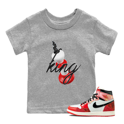 Air Jordan 1 Spider Man Sneaker Match Tees 3D King Sneaker Release Tees AJ1 Spider Man Sneaker Release Tees Kids Shirts Heather Grey 1