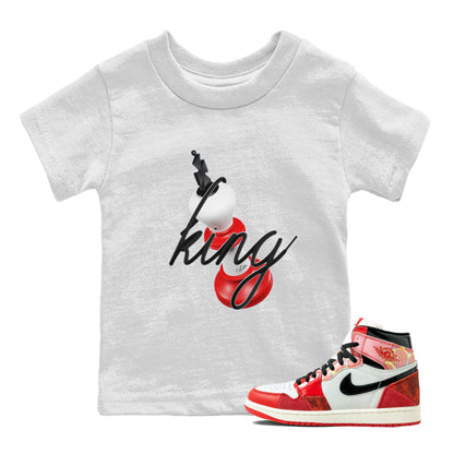Air Jordan 1 Spider Man Sneaker Match Tees 3D King Sneaker Release Tees AJ1 Spider Man Sneaker Release Tees Kids Shirts White 1
