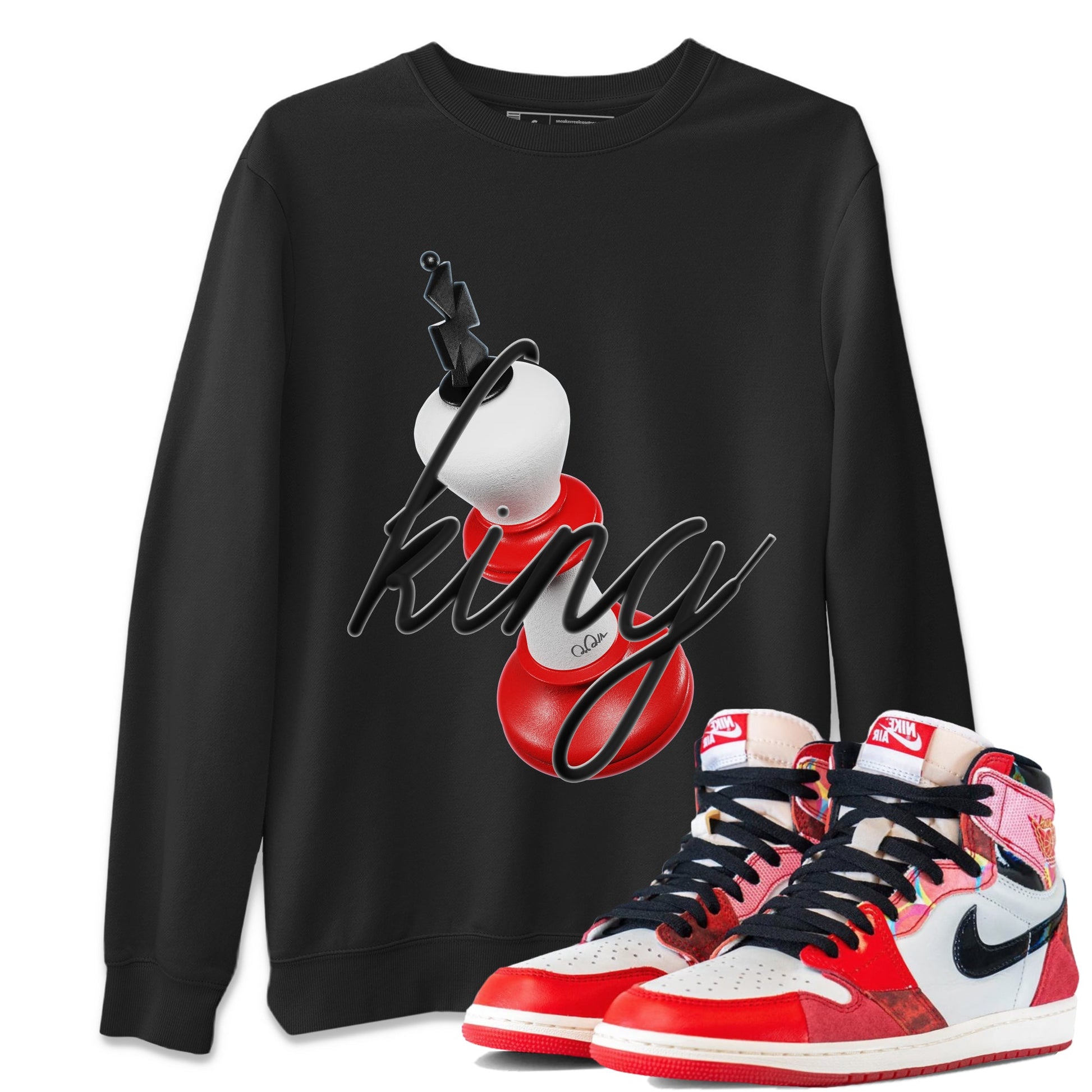 Air Jordan 1 Spider Man Sneaker Match Tees 3D King Sneaker Release Tees AJ1 Spider Man Sneaker Release Tees Unisex Shirts Black 1