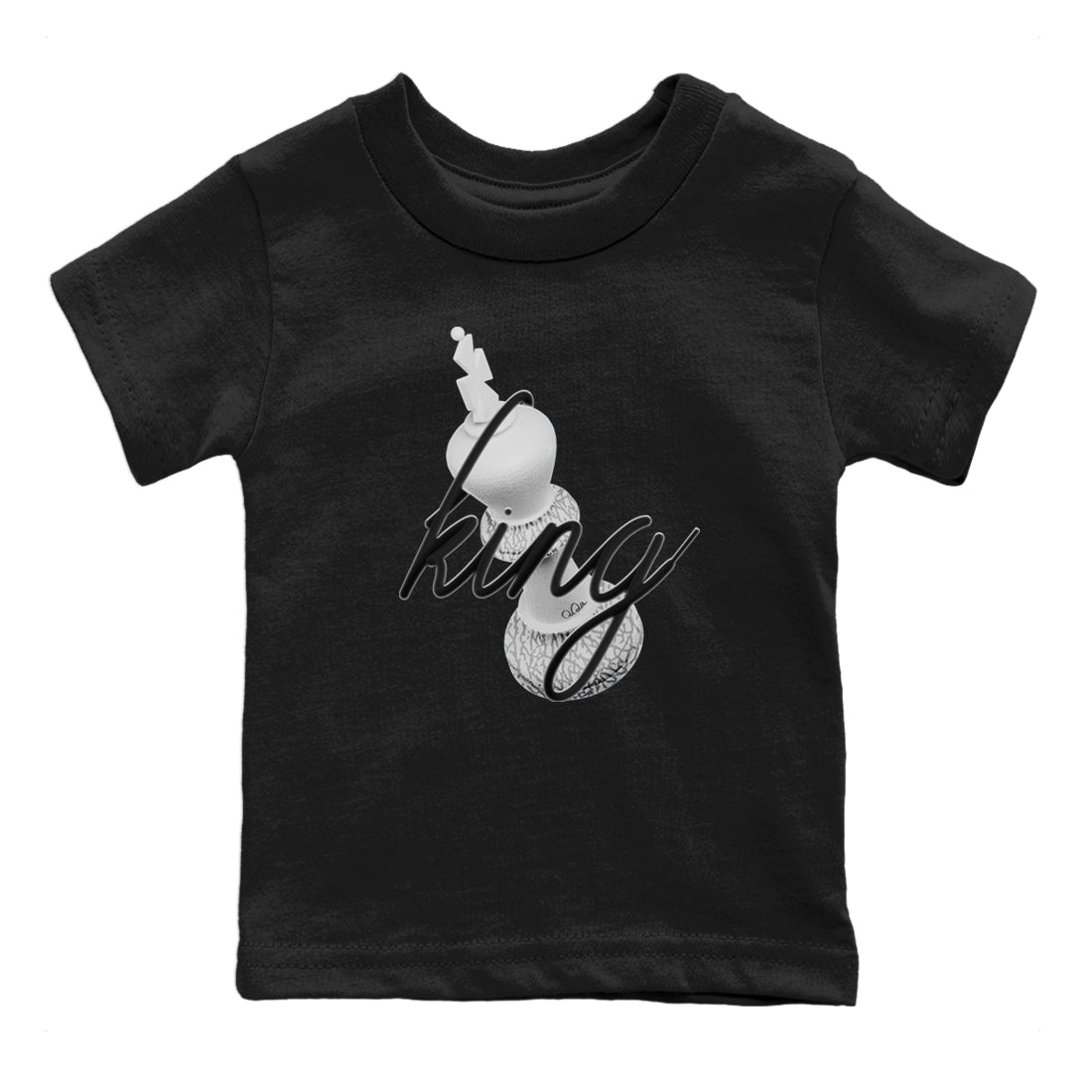 Air Jordan 1 White Cement Sneaker Match Tees 3D King Streetwear Sneaker Shirt AJ1 White Cement Sneaker Release Tees Kids Shirts Black 2