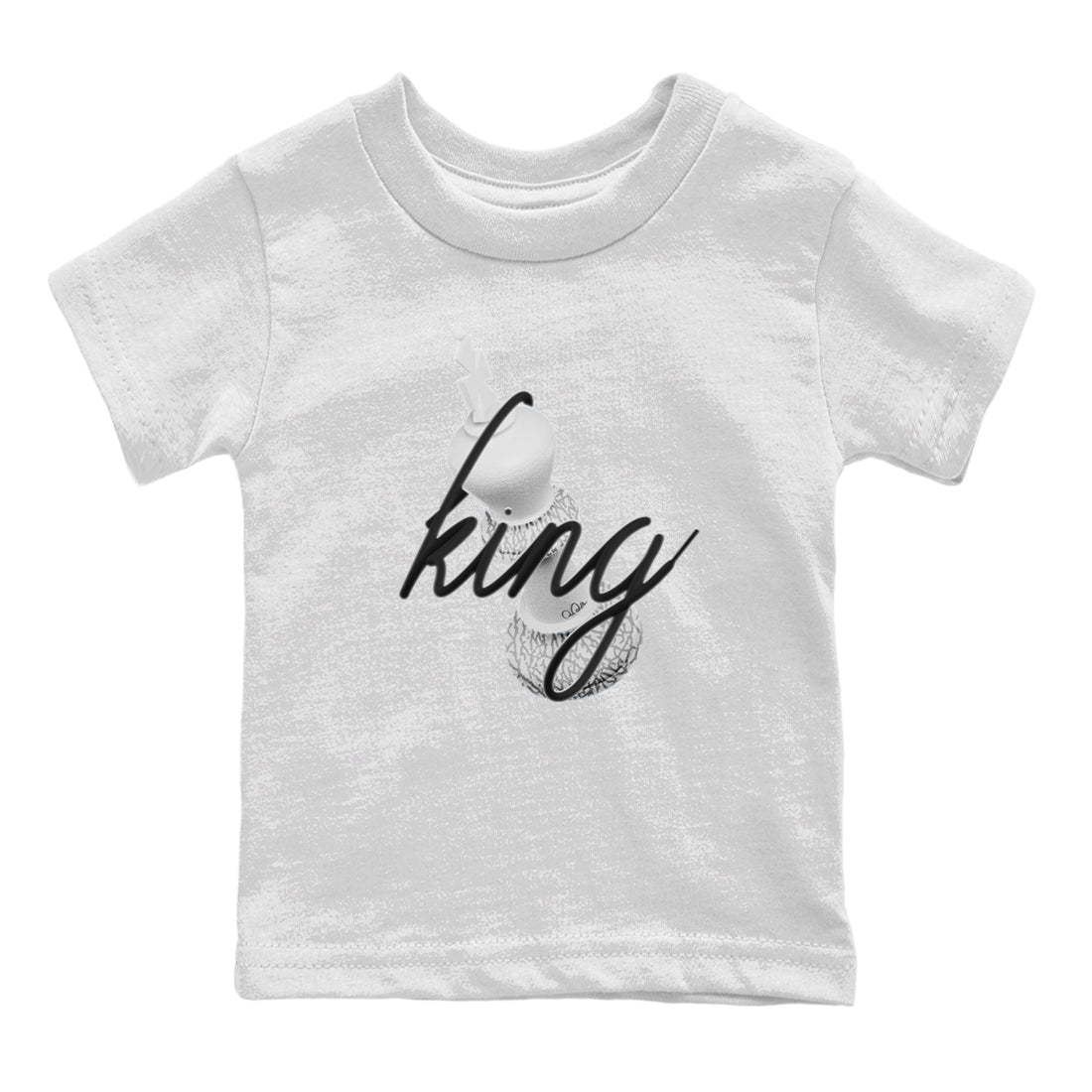 Air Jordan 1 White Cement Sneaker Match Tees 3D King Streetwear Sneaker Shirt AJ1 White Cement Sneaker Release Tees Kids Shirts White 2