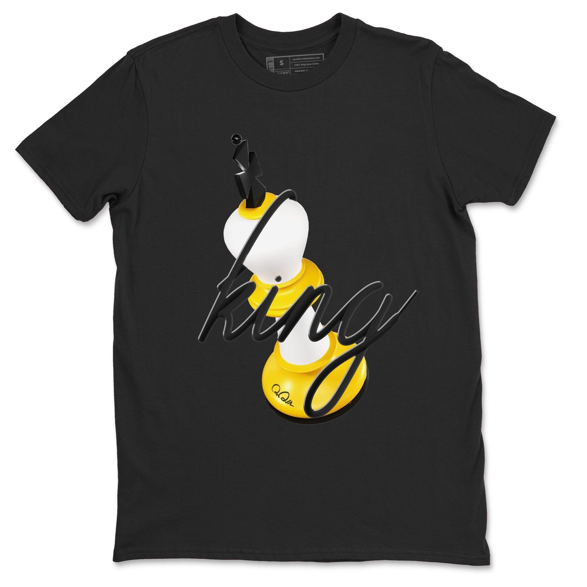 1s Yellow Ochre shirt to match jordans 3D King sneaker tees streetwear brand Air Jordan 1 Yellow Ochre Drip Gear Zone Brand unisex cotton Black 2 crew neck shirt
