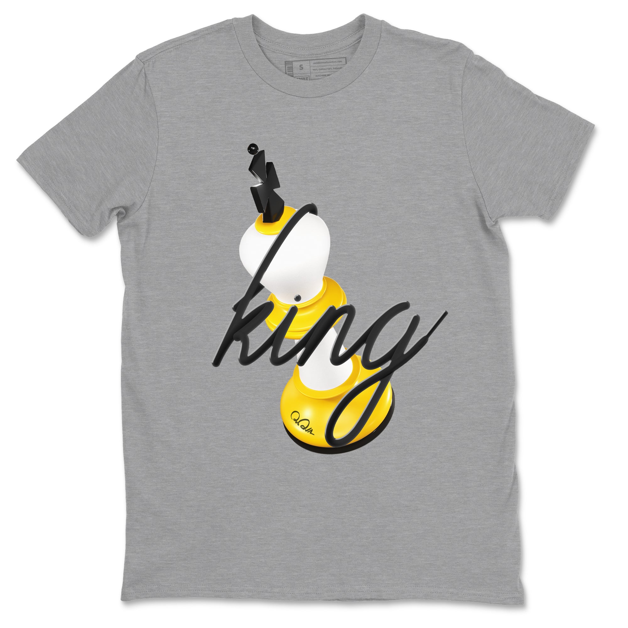 1s Yellow Ochre shirt to match jordans 3D King sneaker tees streetwear brand Air Jordan 1 Yellow Ochre Drip Gear Zone Brand unisex cotton Heather Grey 2 crew neck shirt