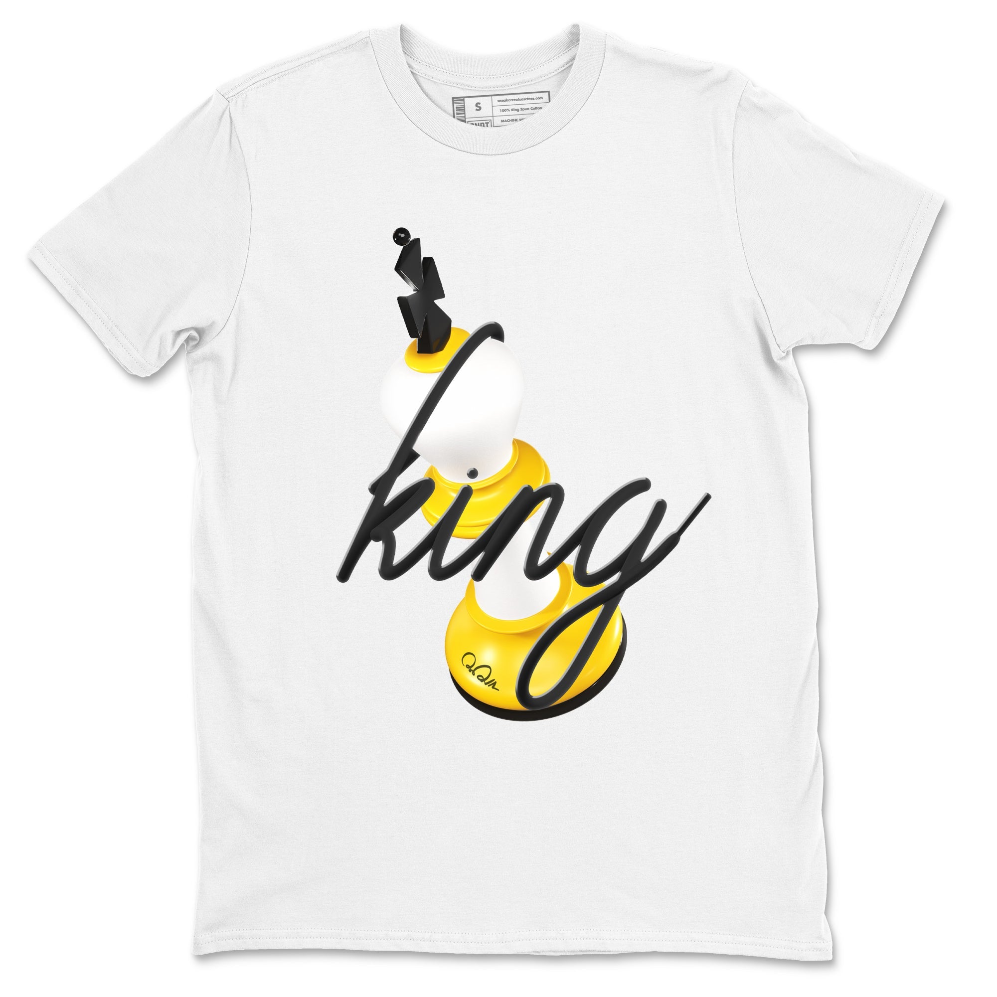 1s Yellow Ochre shirt to match jordans 3D King sneaker tees streetwear brand Air Jordan 1 Yellow Ochre Drip Gear Zone Brand unisex cotton White 2 crew neck shirt