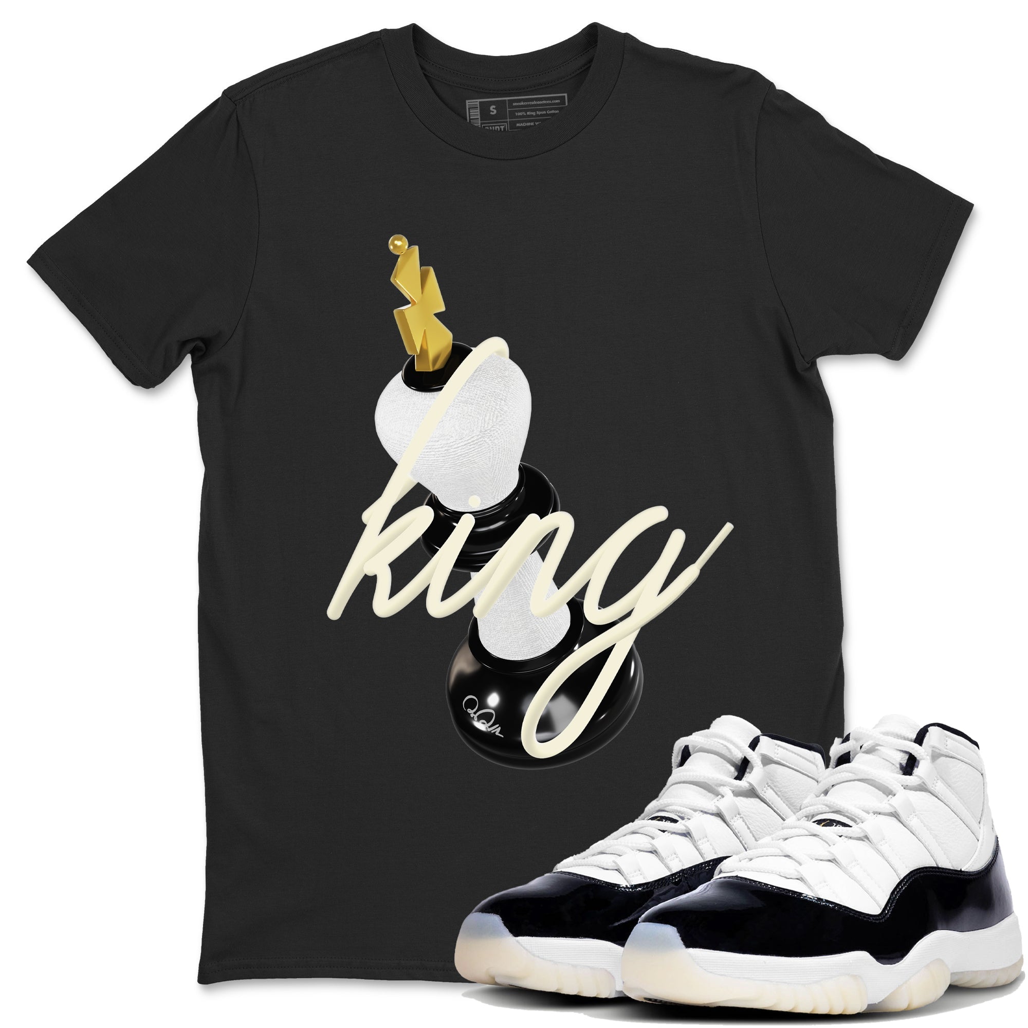 11s Gratitude shirt to match jordans 3D King sneaker tees Air Jordan 11 Gratitude Drip Gear Zone Unisex Black 1 T-Shirt