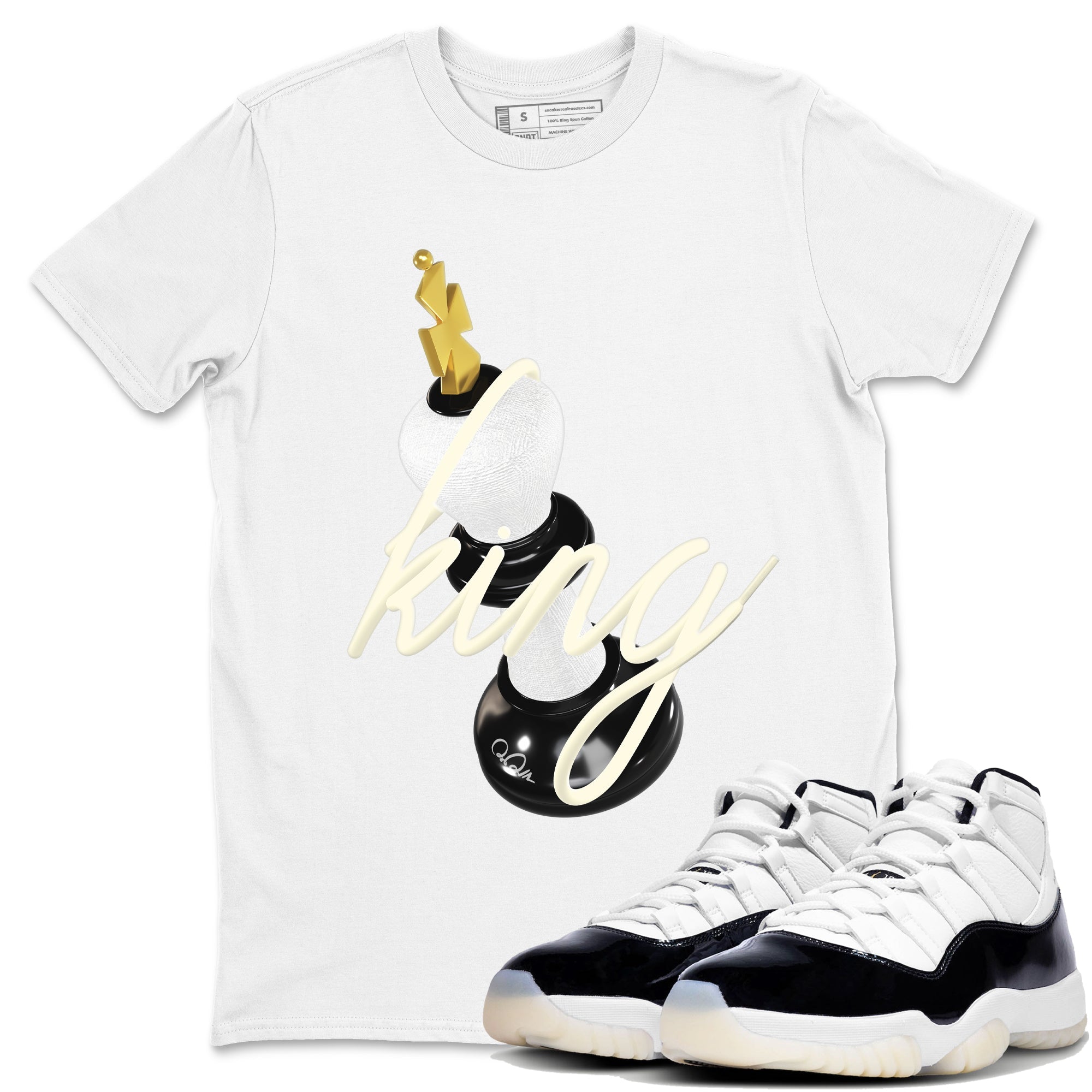 11s Gratitude shirt to match jordans 3D King sneaker tees Air Jordan 11 Gratitude Drip Gear Zone Unisex White 1 T-Shirt