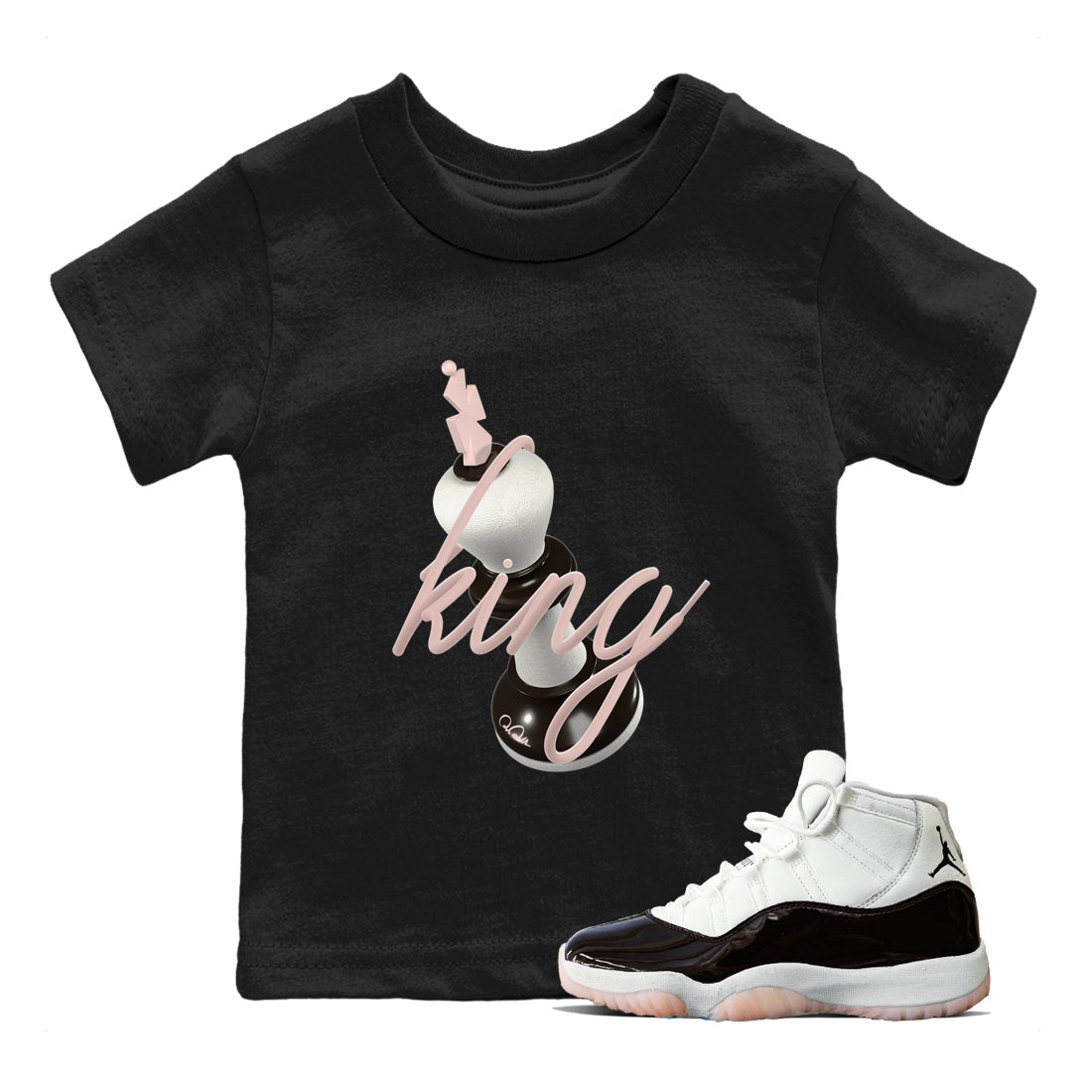 Air Jordan 11 Neapolitan shirt to match jordans 3D King sneaker matching t-shirts and clothing AJ11 Neapolitan Drip Gear Zone Youth Kids Toddler Black 1 T-Shirt