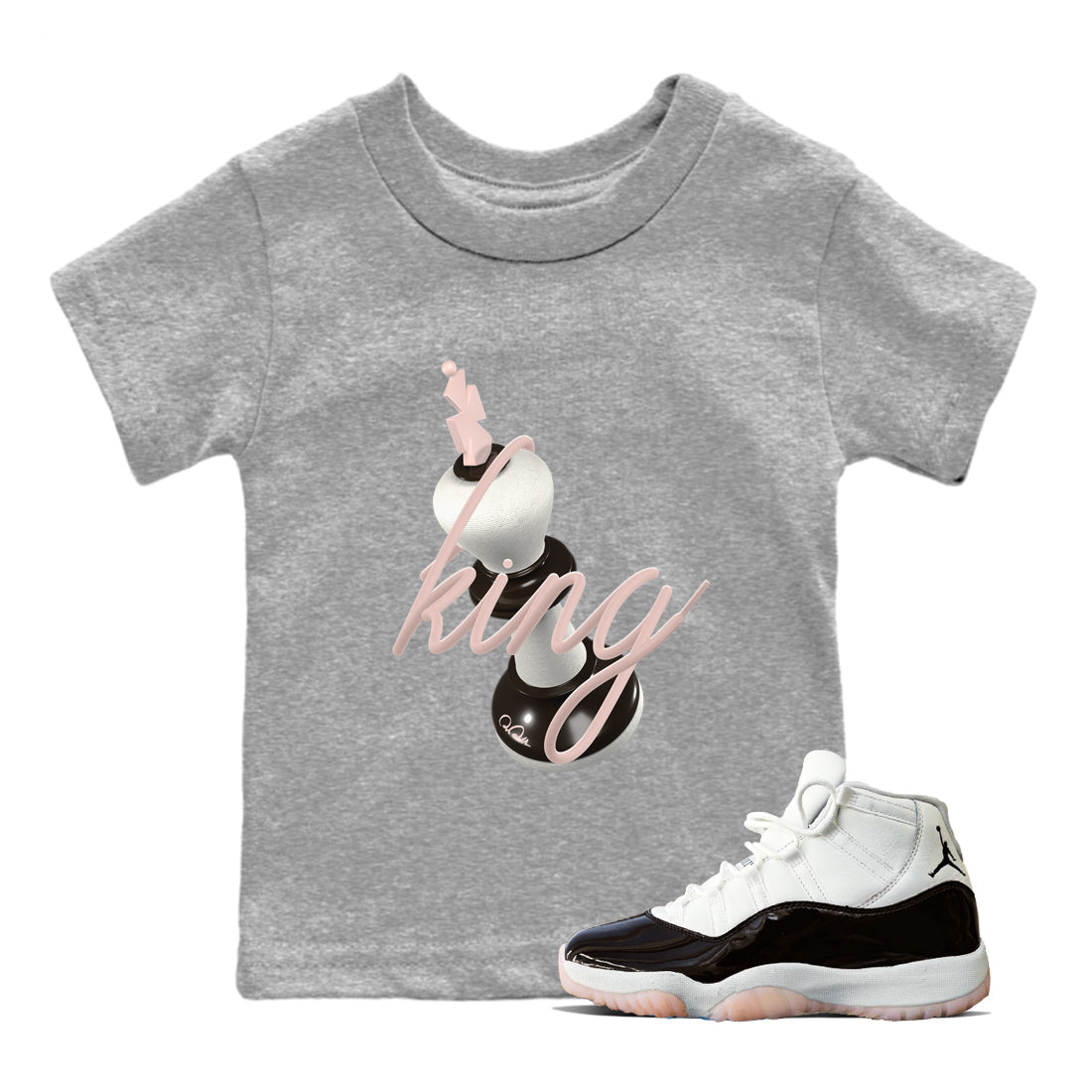 Air Jordan 11 Neapolitan shirt to match jordans 3D King sneaker matching t-shirts and clothing AJ11 Neapolitan Drip Gear Zone Youth Kids Toddler Heather Grey 1 T-Shirt
