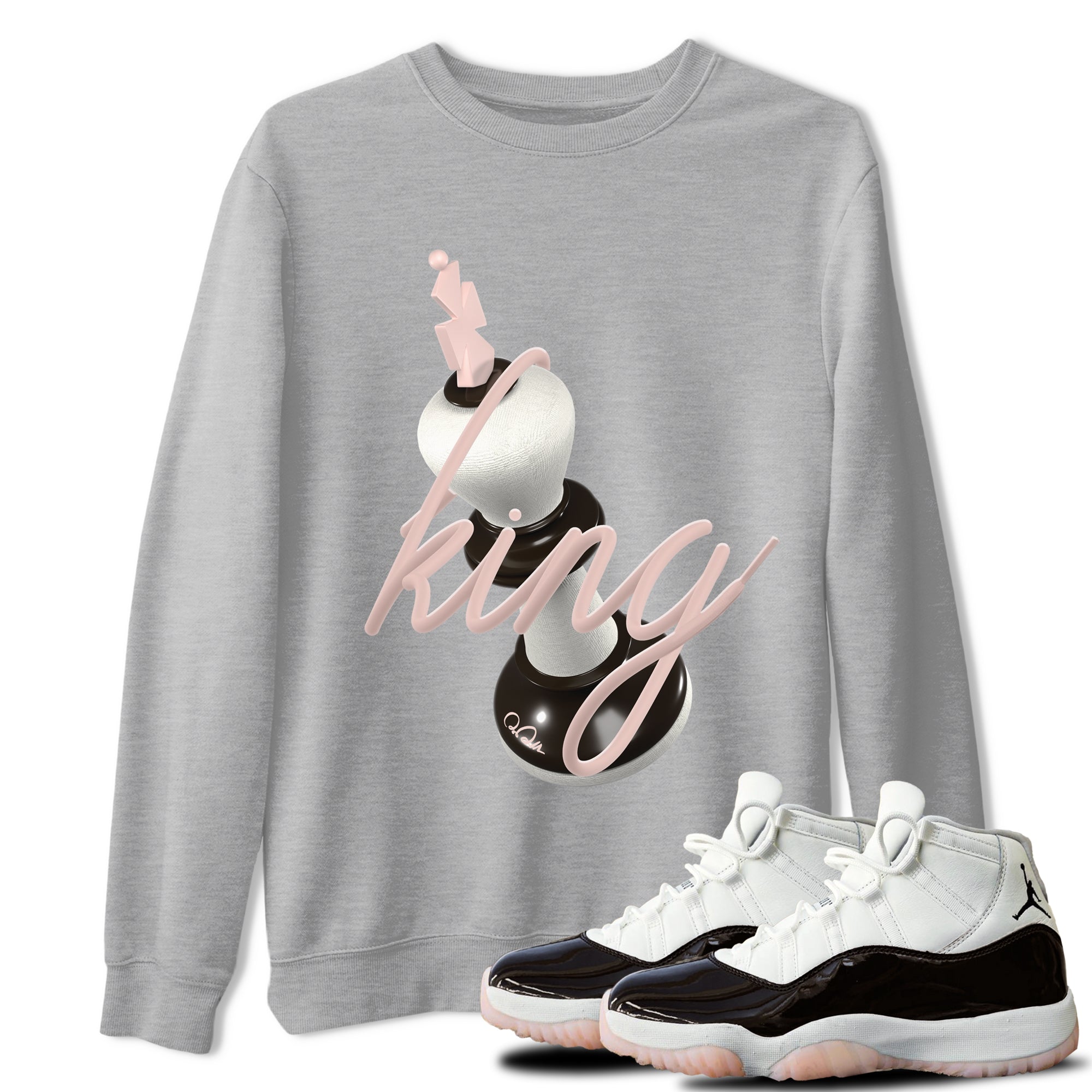 Air Jordan 11 Neapolitan shirt to match jordans 3D King sneaker matching t-shirts and clothing AJ11 Neapolitan Drip Gear Zone Cotton Casual Unisex Heather Grey 1 T-Shirt