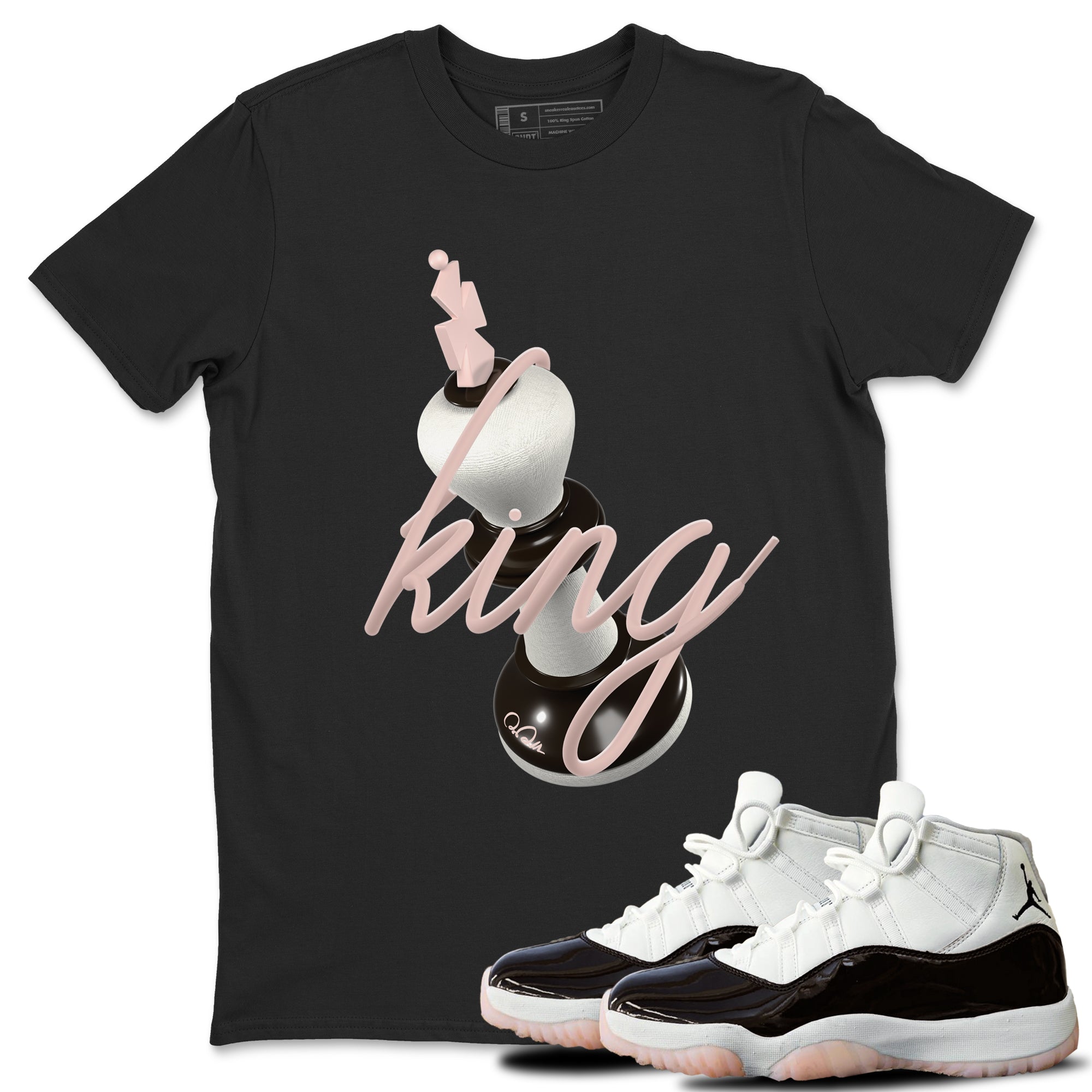 Air Jordan 11 Neapolitan shirt to match jordans 3D King sneaker matching t-shirts and clothing AJ11 Neapolitan Drip Gear Zone Cotton Casual Unisex Black 1 T-Shirt