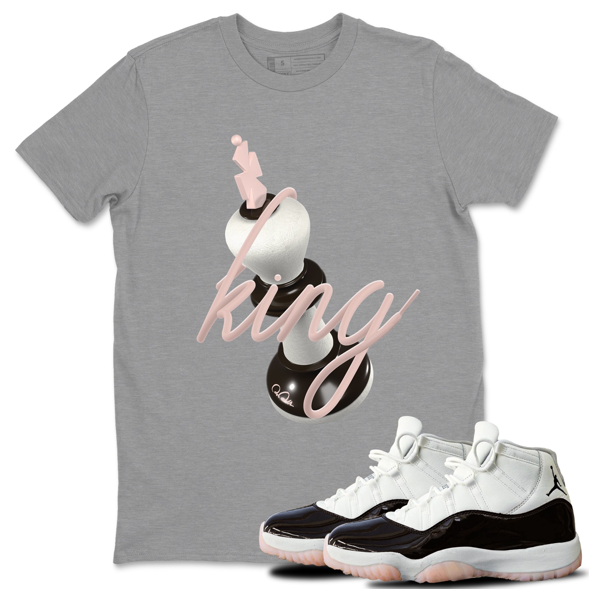 Air Jordan 11 Neapolitan shirt to match jordans 3D King sneaker matching t-shirts and clothing AJ11 Neapolitan Drip Gear Zone Cotton Casual Unisex Heather Grey 1 T-Shirt