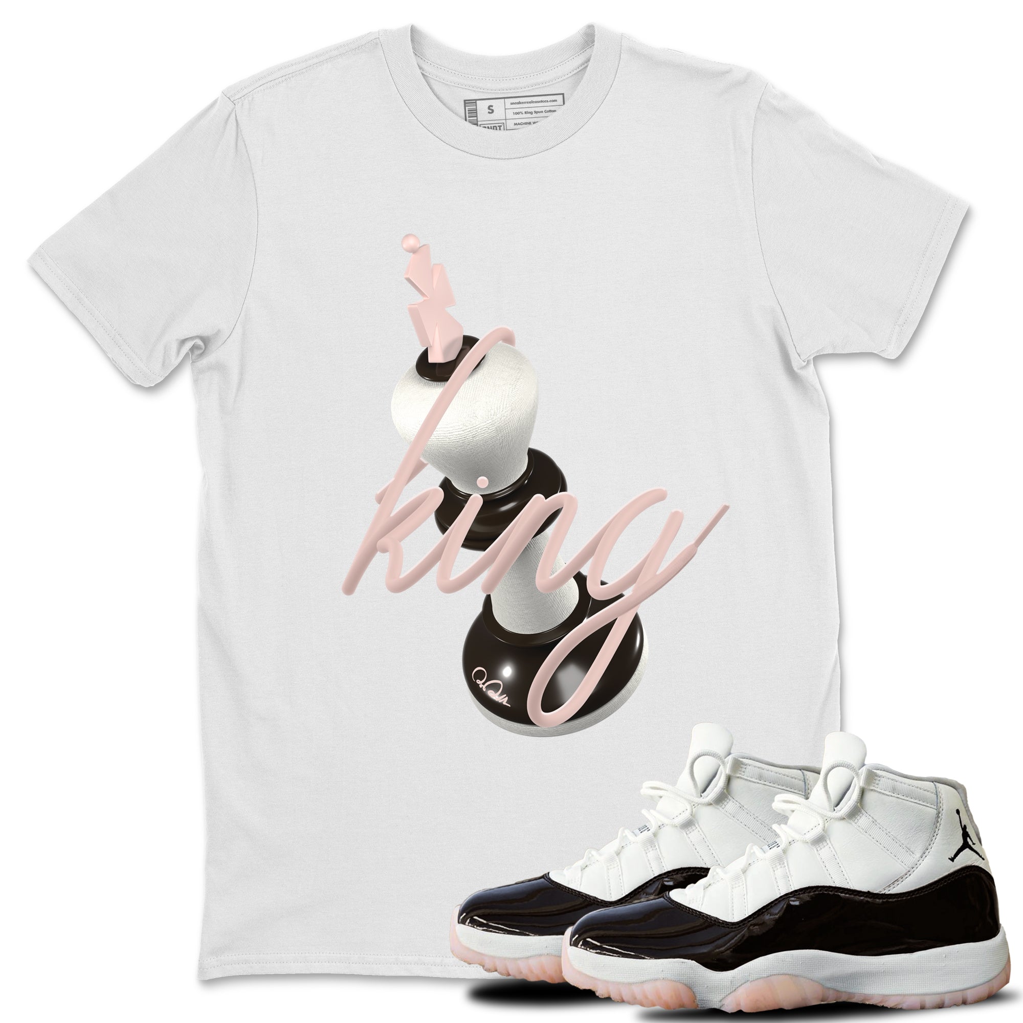 Air Jordan 11 Neapolitan shirt to match jordans 3D King sneaker matching t-shirts and clothing AJ11 Neapolitan Drip Gear Zone Cotton Casual Unisex White 1 T-Shirt