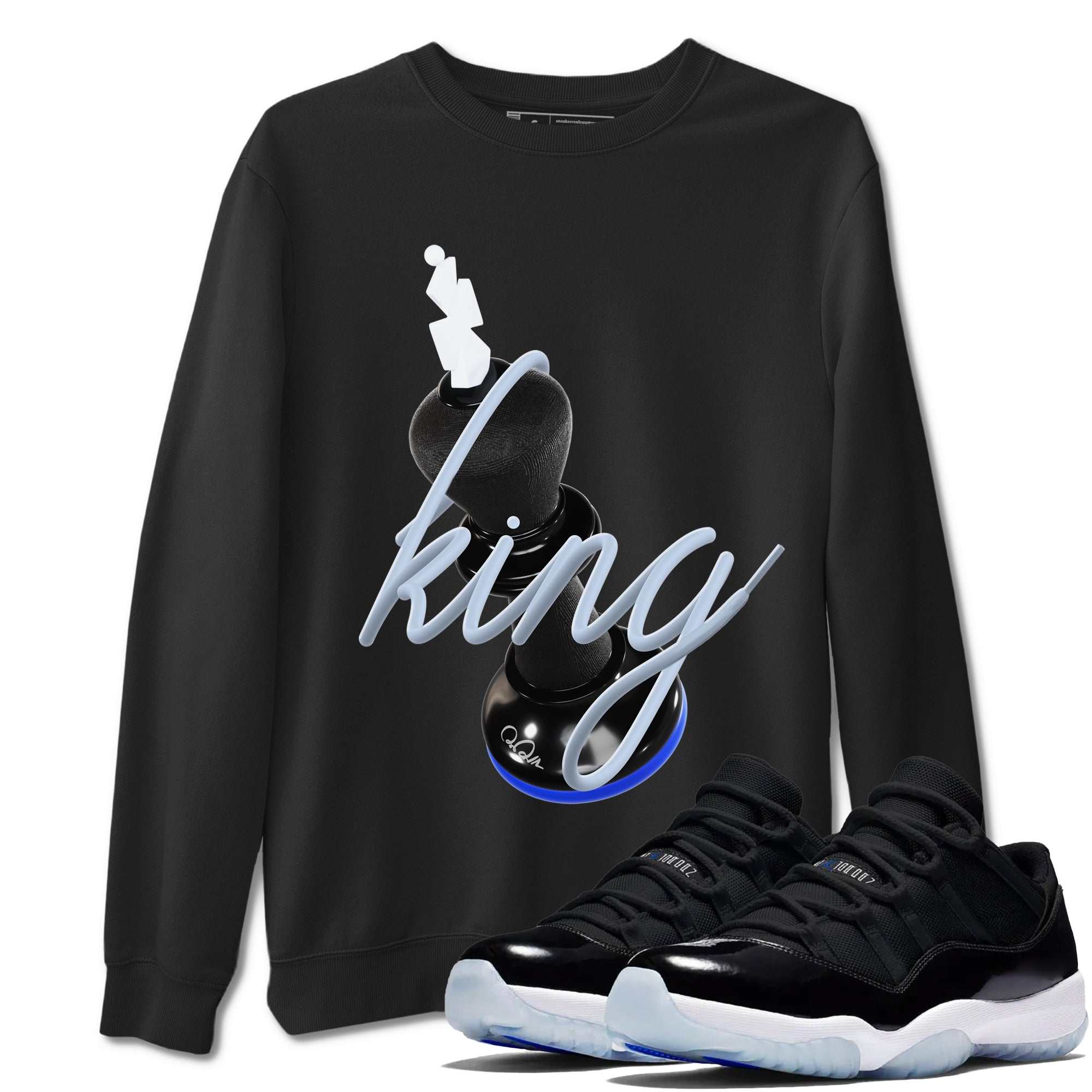 Air Jordan 11 Space shirt to match jordans 3D King sneaker tees AJ11 Space Drip Gear Zone unisex cotton Black 1 crew neck shirt
